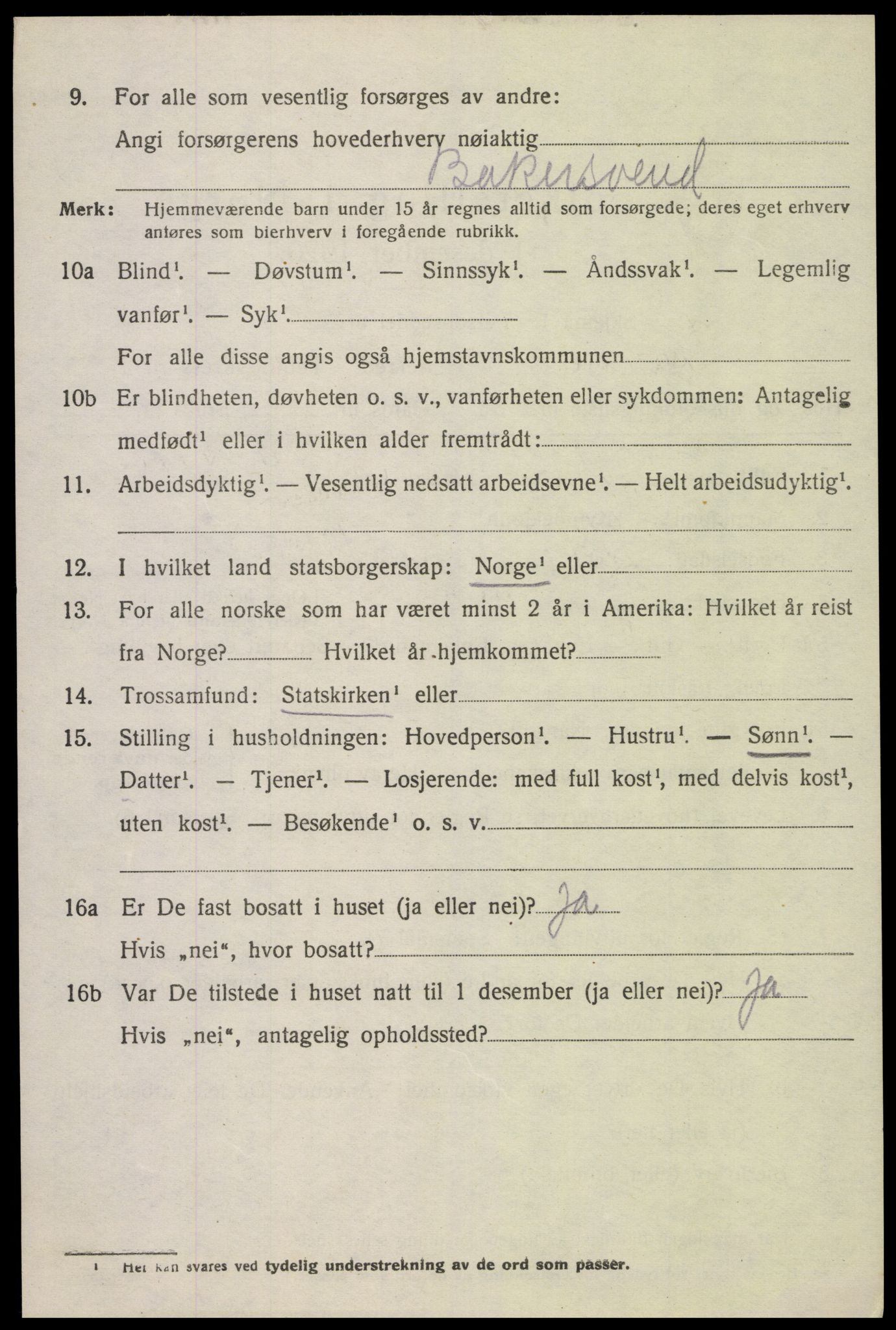 SAK, 1920 census for Spangereid, 1920, p. 2212