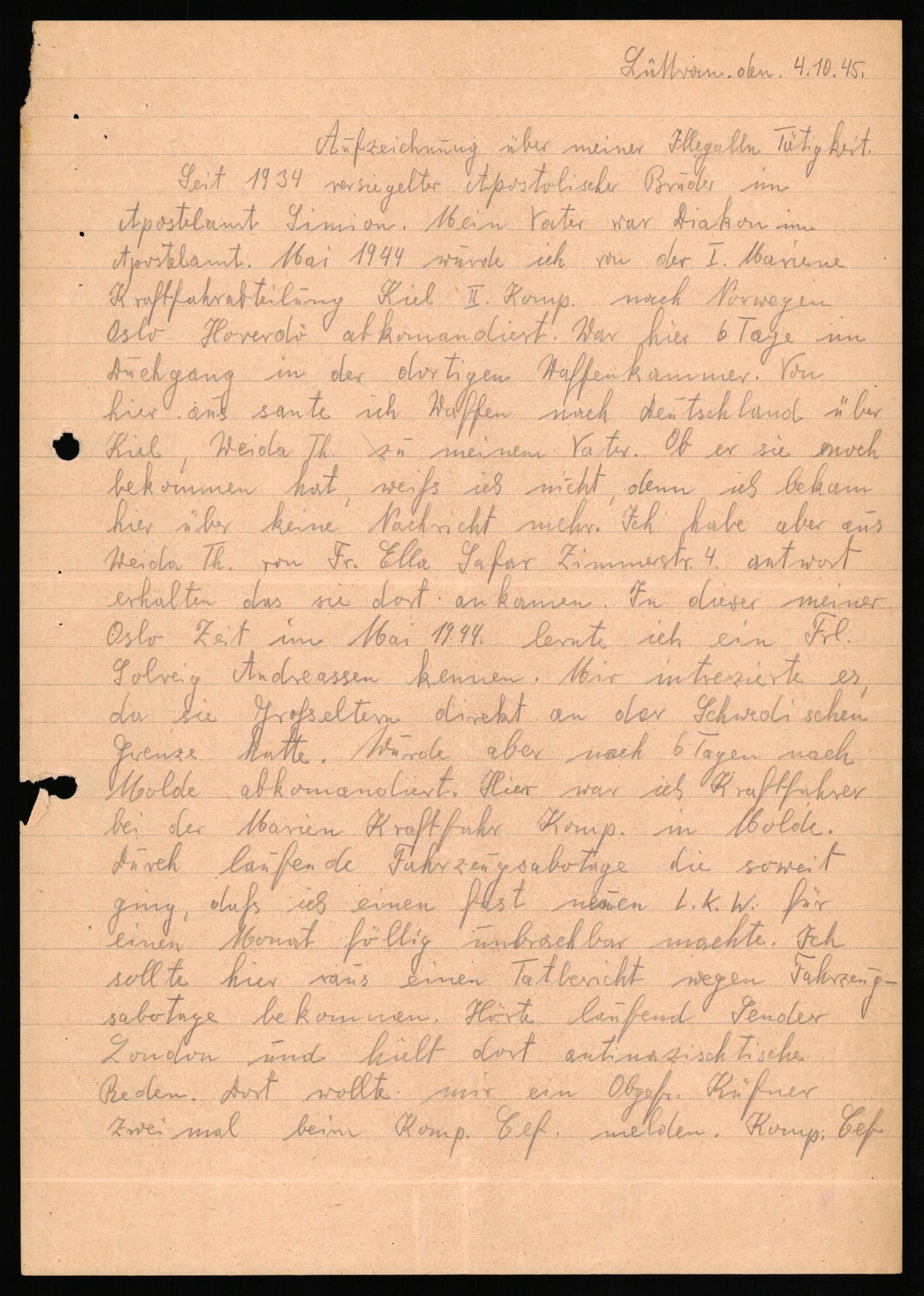 Forsvaret, Forsvarets overkommando II, RA/RAFA-3915/D/Db/L0028: CI Questionaires. Tyske okkupasjonsstyrker i Norge. Tyskere., 1945-1946, p. 239