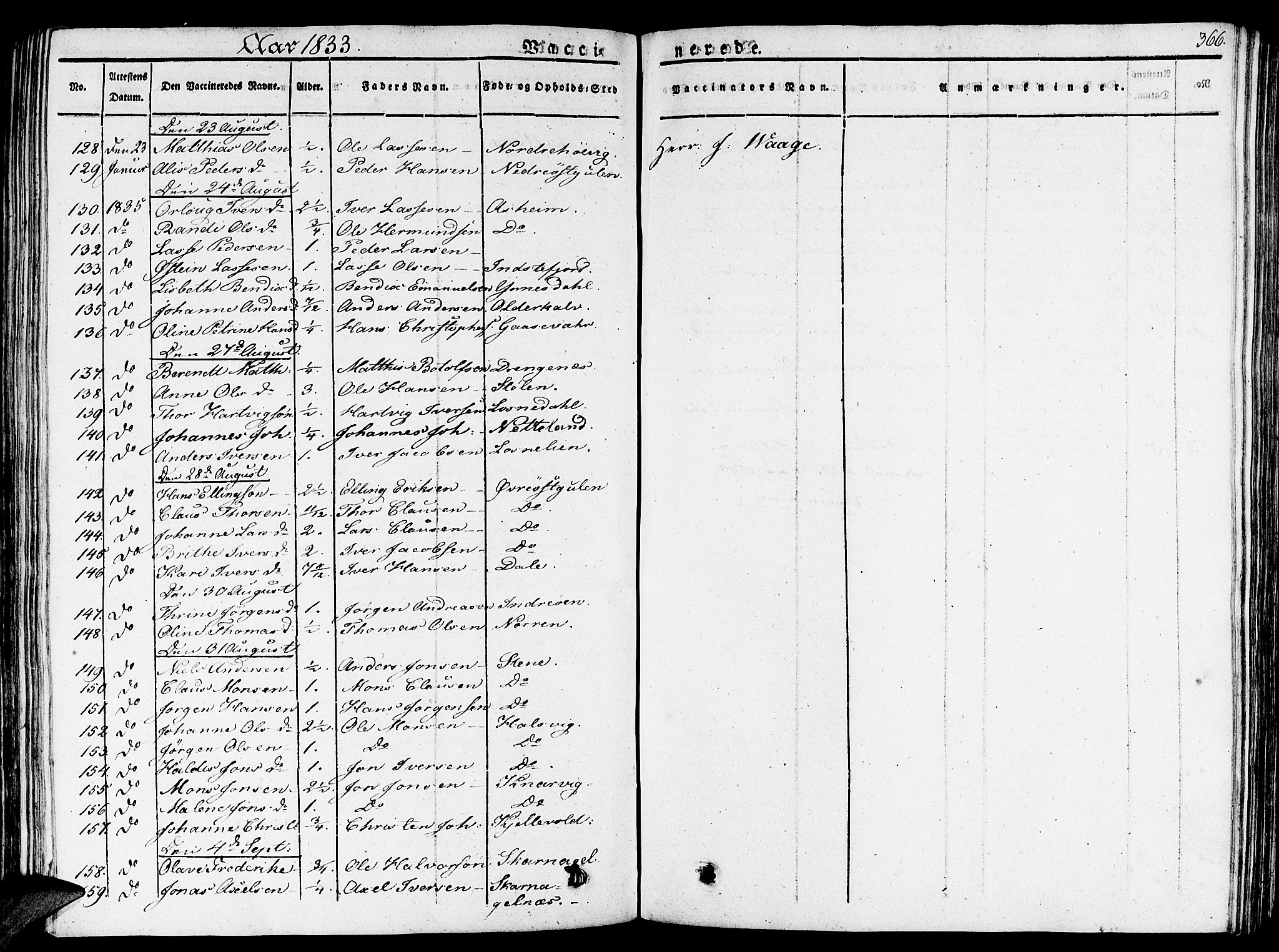 Gulen sokneprestembete, AV/SAB-A-80201/H/Haa/Haaa/L0019: Parish register (official) no. A 19, 1826-1836, p. 366