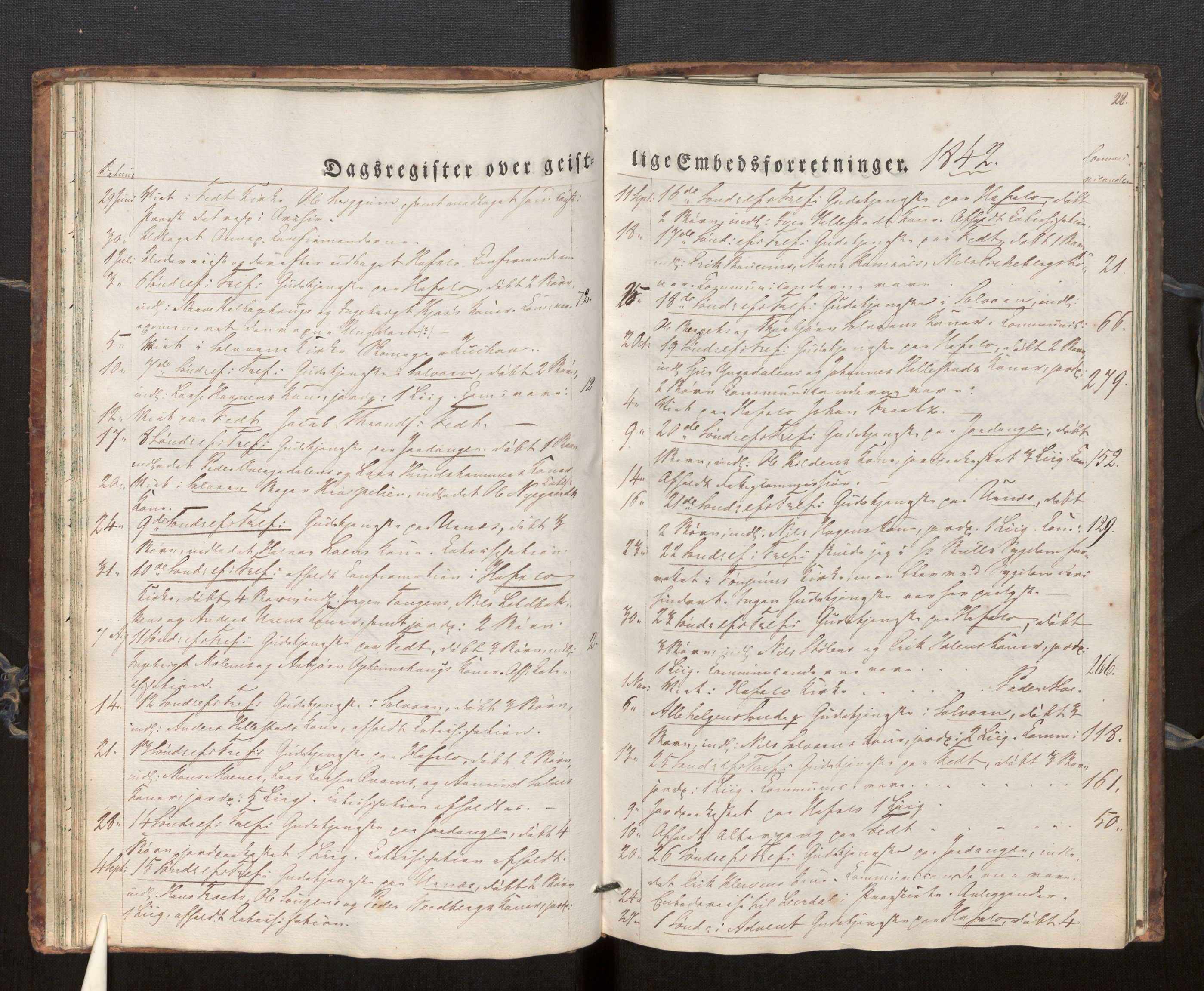 Hafslo sokneprestembete, SAB/A-80301/H/Haa/Haaf/L0001: Diary records no. F 1, 1834-1854, p. 28