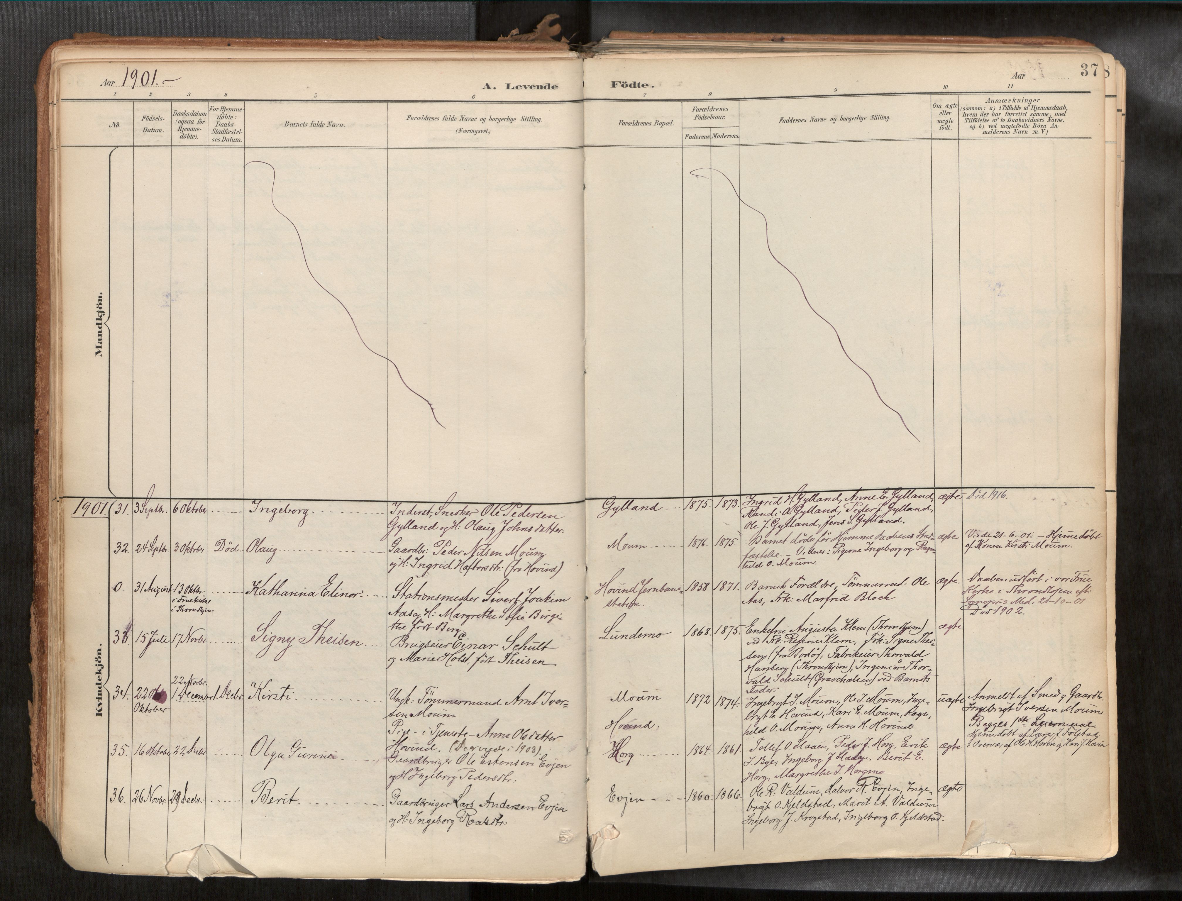 Ministerialprotokoller, klokkerbøker og fødselsregistre - Sør-Trøndelag, AV/SAT-A-1456/692/L1105b: Parish register (official) no. 692A06, 1891-1934, p. 37