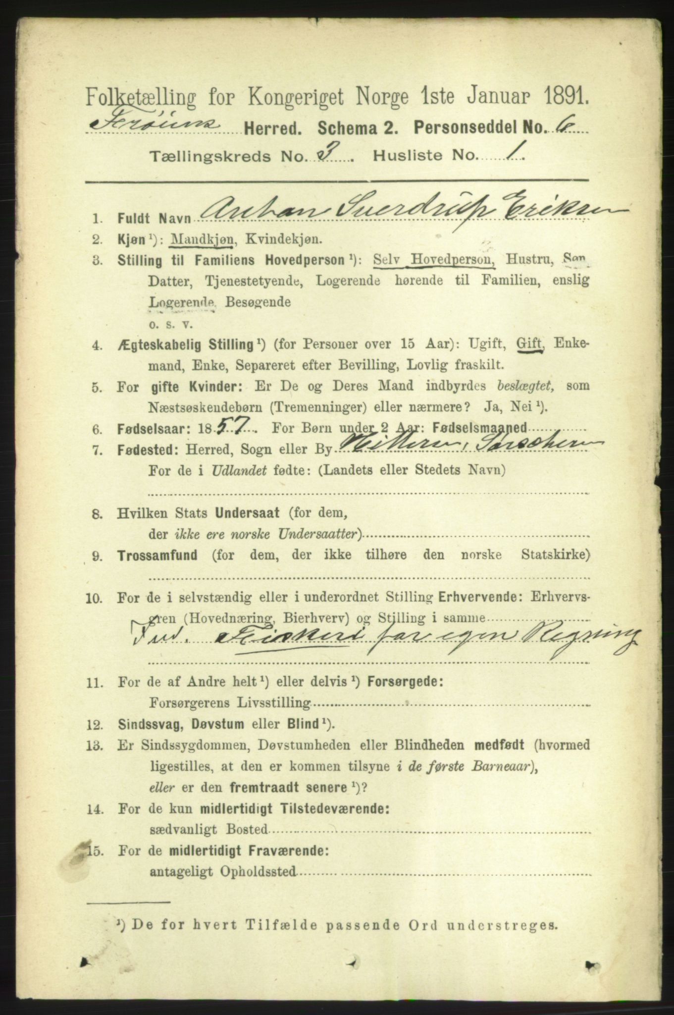 RA, 1891 census for 1619 Frøya, 1891, p. 1977