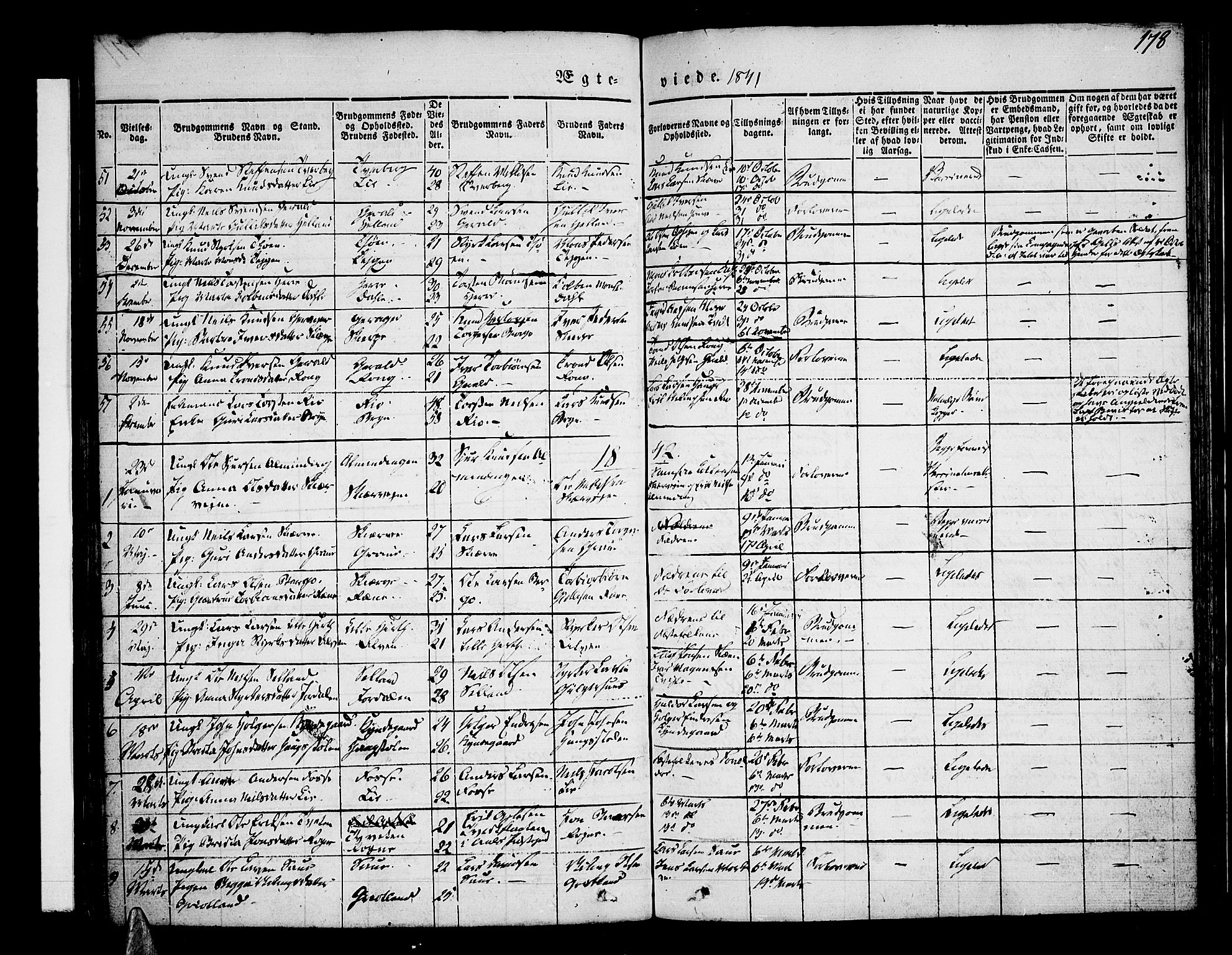Voss sokneprestembete, SAB/A-79001/H/Haa: Parish register (official) no. A 13, 1836-1851, p. 178