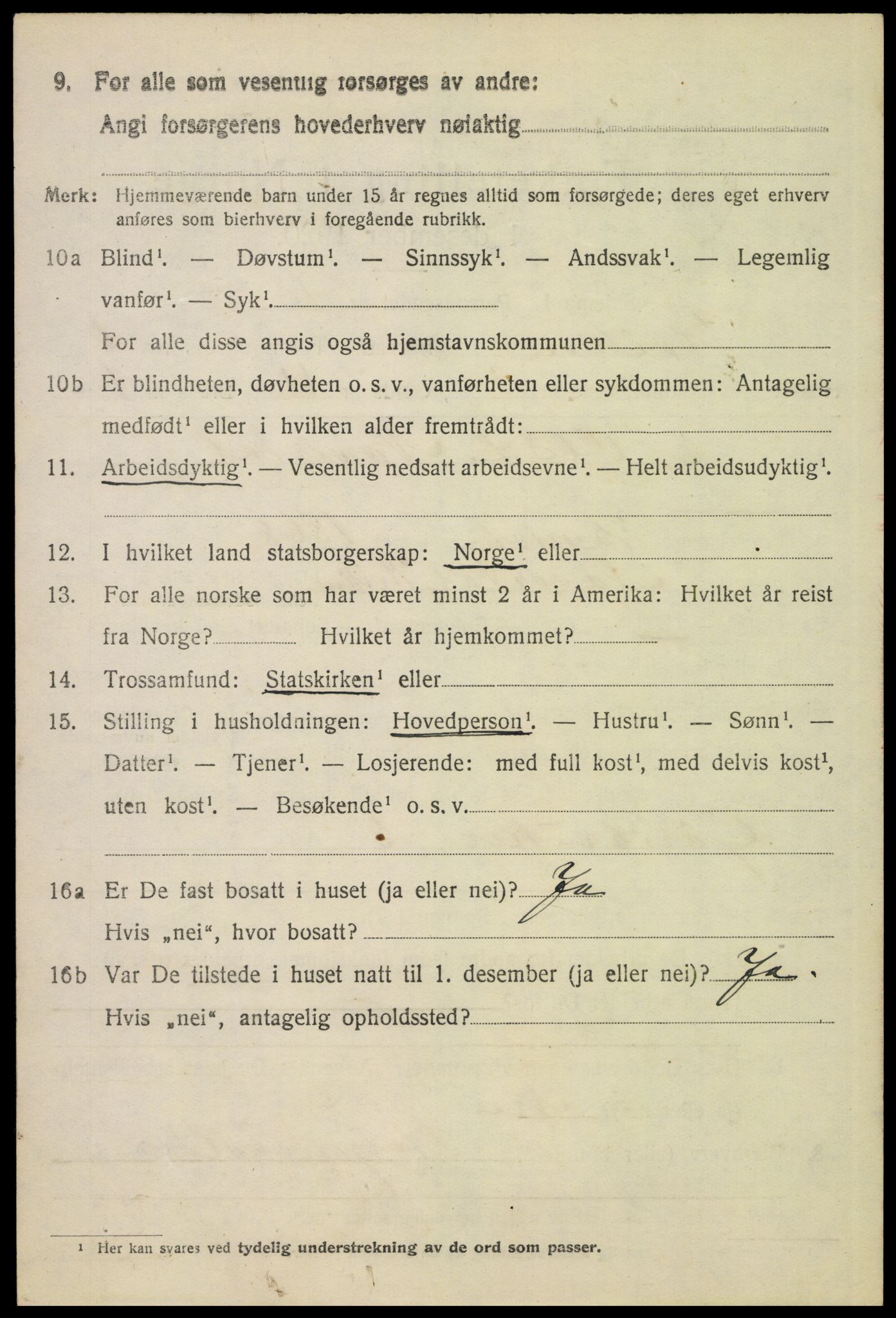 SAH, 1920 census for Kvikne, 1920, p. 2453