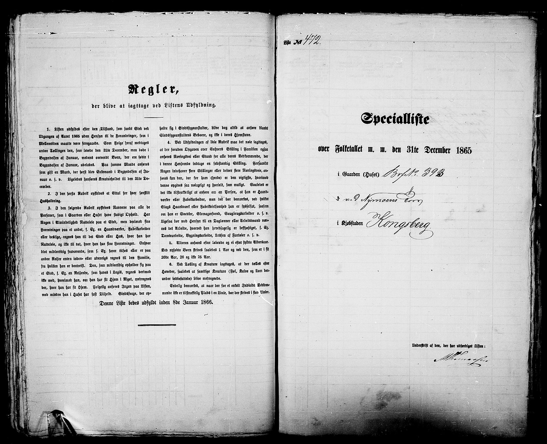 RA, 1865 census for Kongsberg/Kongsberg, 1865, p. 953