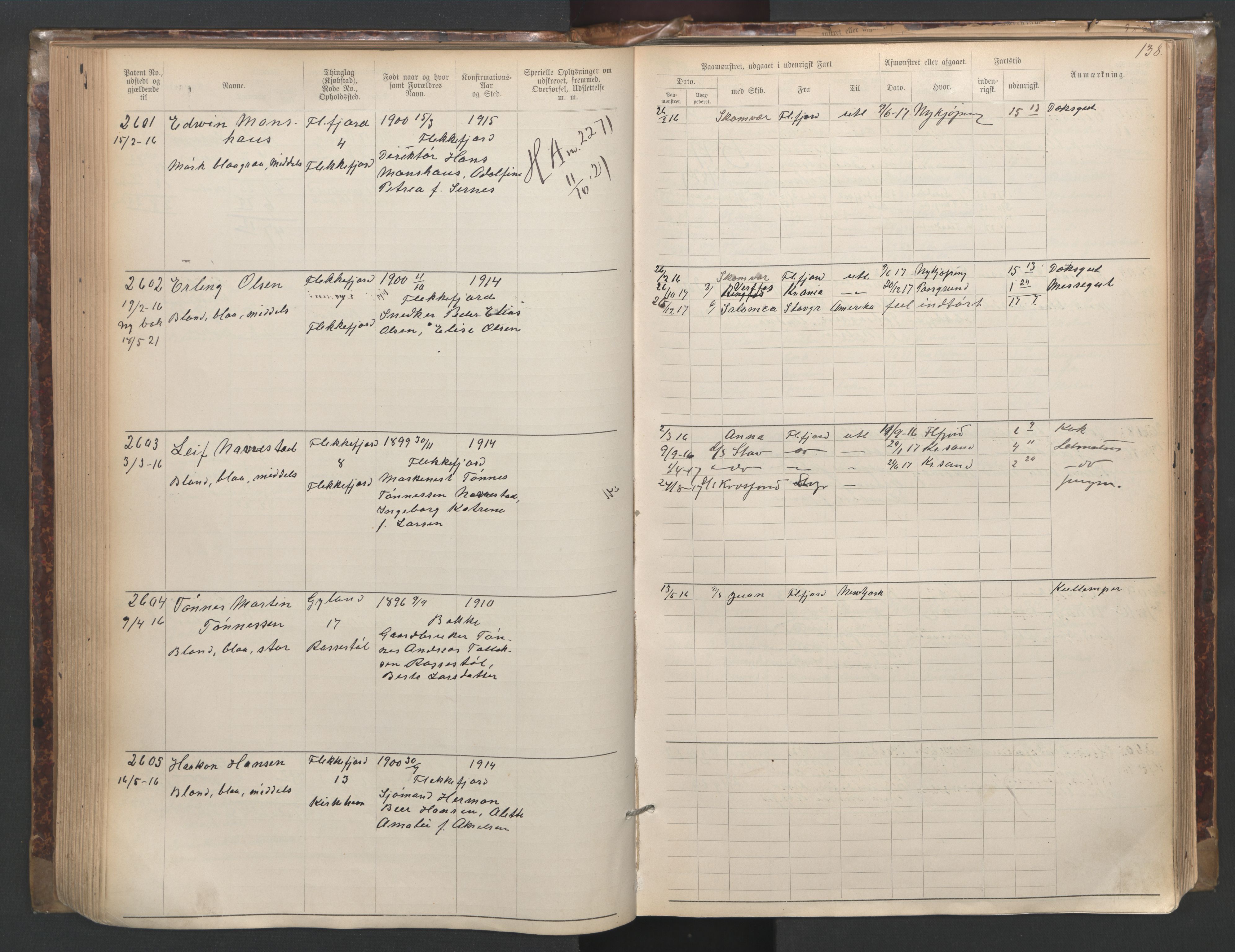 Flekkefjord mønstringskrets, SAK/2031-0018/F/Fa/L0003: Annotasjonsrulle nr 1921-2963 med register, N-3, 1892-1948, p. 169