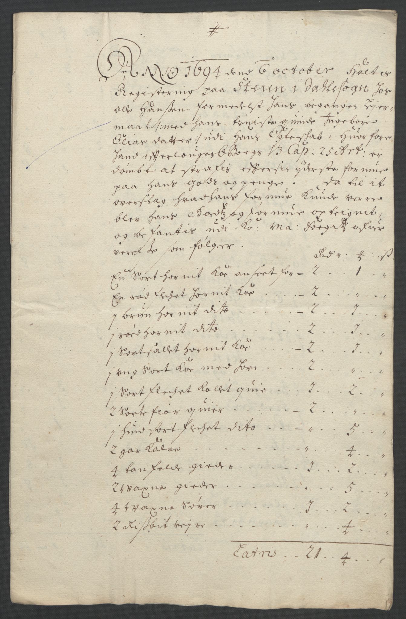 Rentekammeret inntil 1814, Reviderte regnskaper, Fogderegnskap, AV/RA-EA-4092/R53/L3421: Fogderegnskap Sunn- og Nordfjord, 1693-1694, p. 322