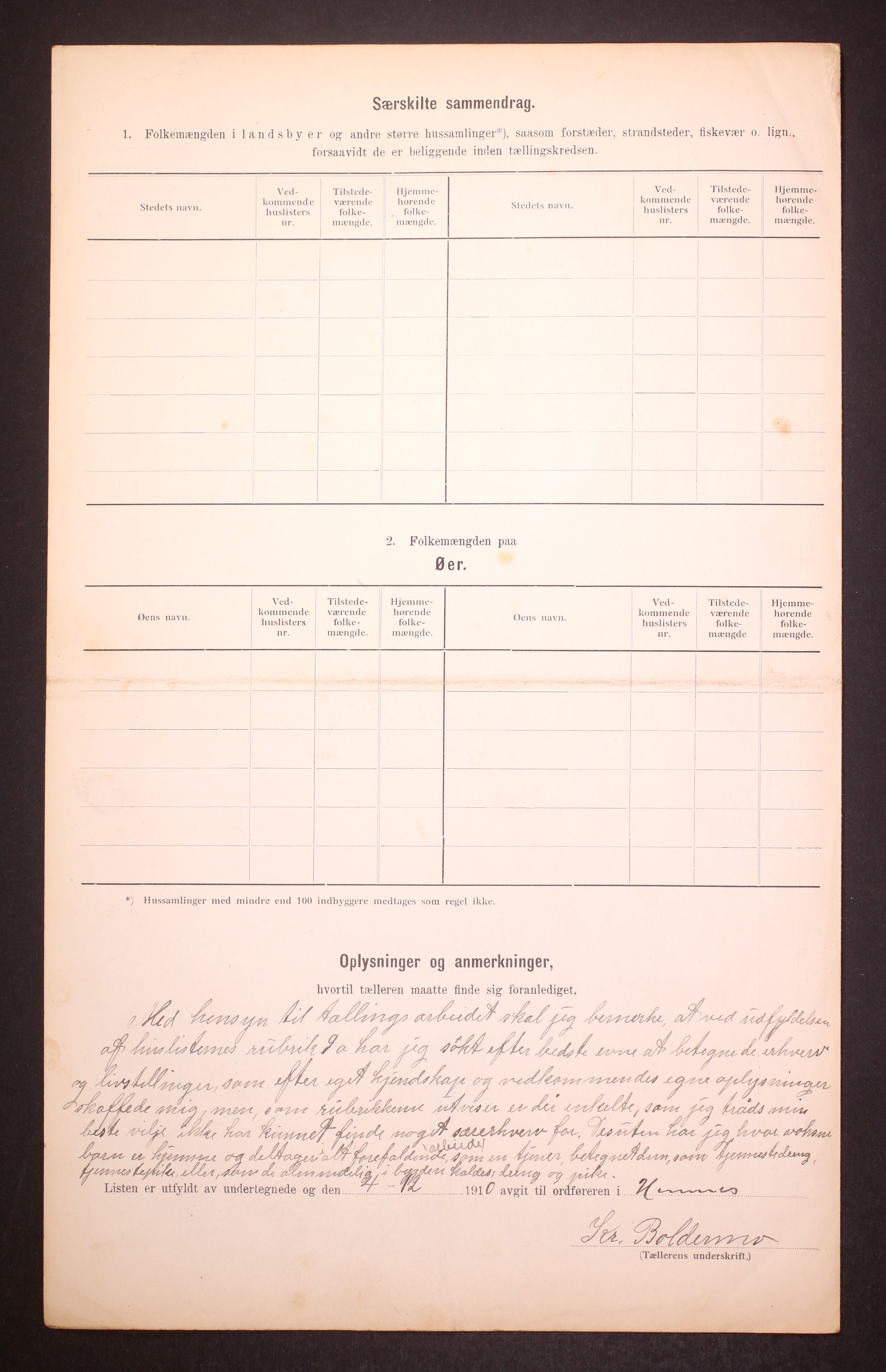 RA, 1910 census for Hemnes, 1910, p. 36