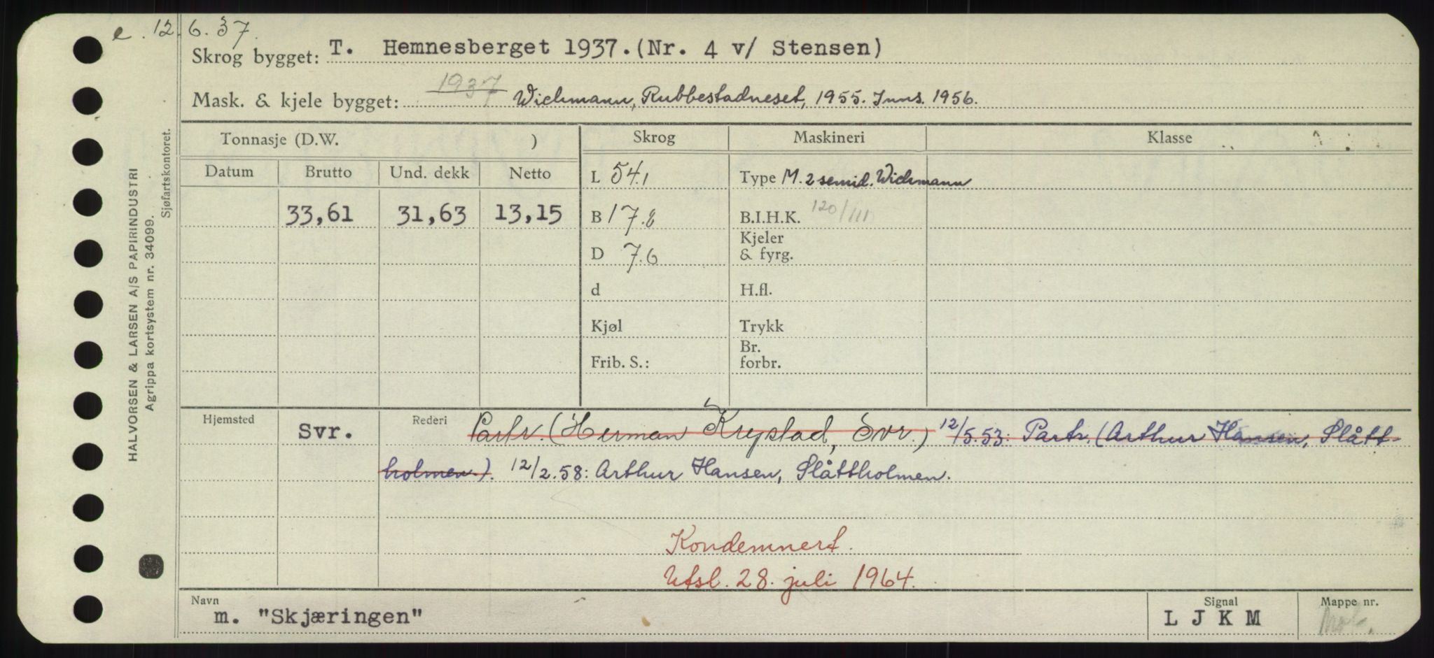 Sjøfartsdirektoratet med forløpere, Skipsmålingen, RA/S-1627/H/Hd/L0034: Fartøy, Sk-Slå, p. 209