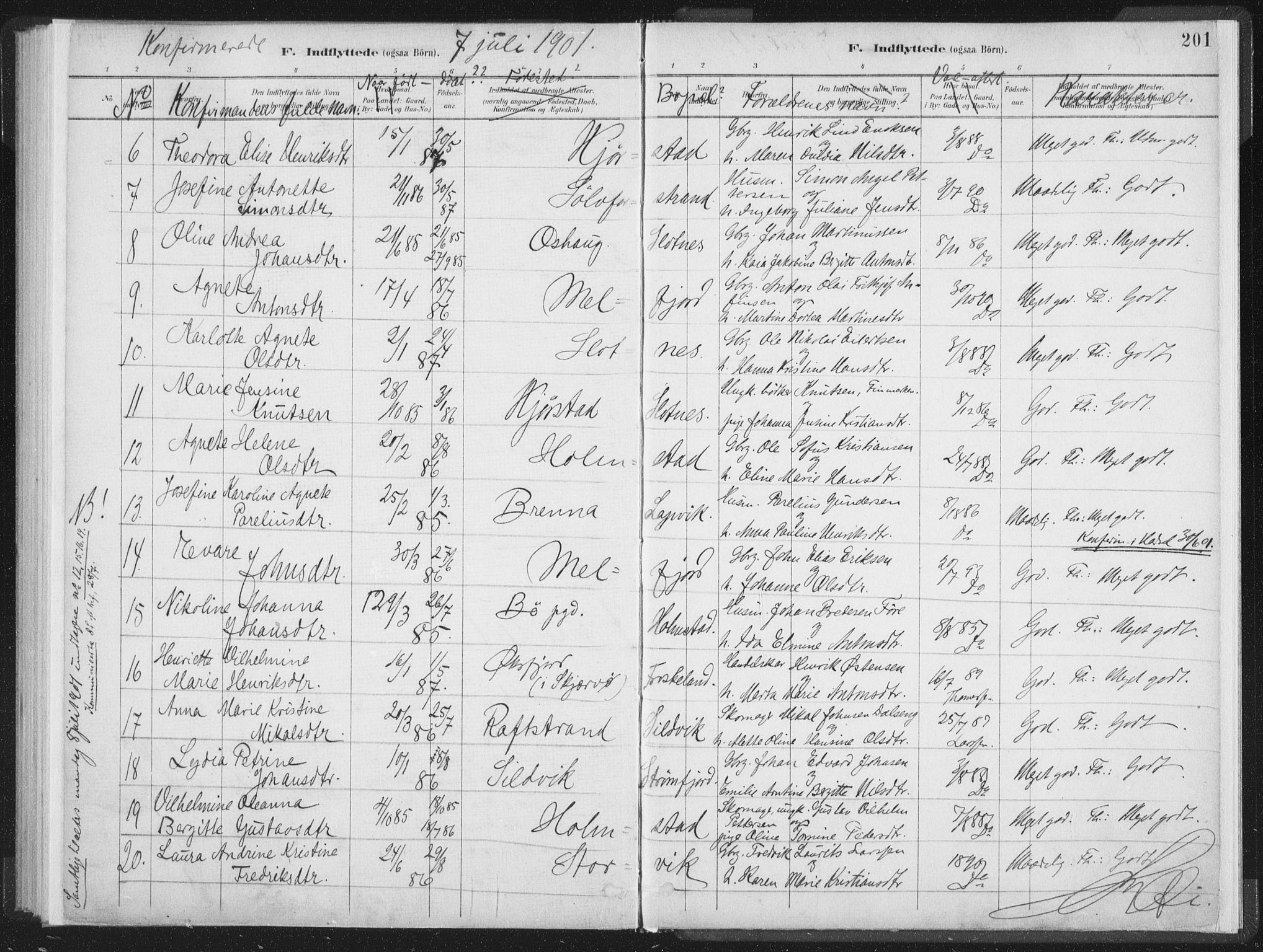 Ministerialprotokoller, klokkerbøker og fødselsregistre - Nordland, AV/SAT-A-1459/890/L1286: Parish register (official) no. 890A01, 1882-1902, p. 201