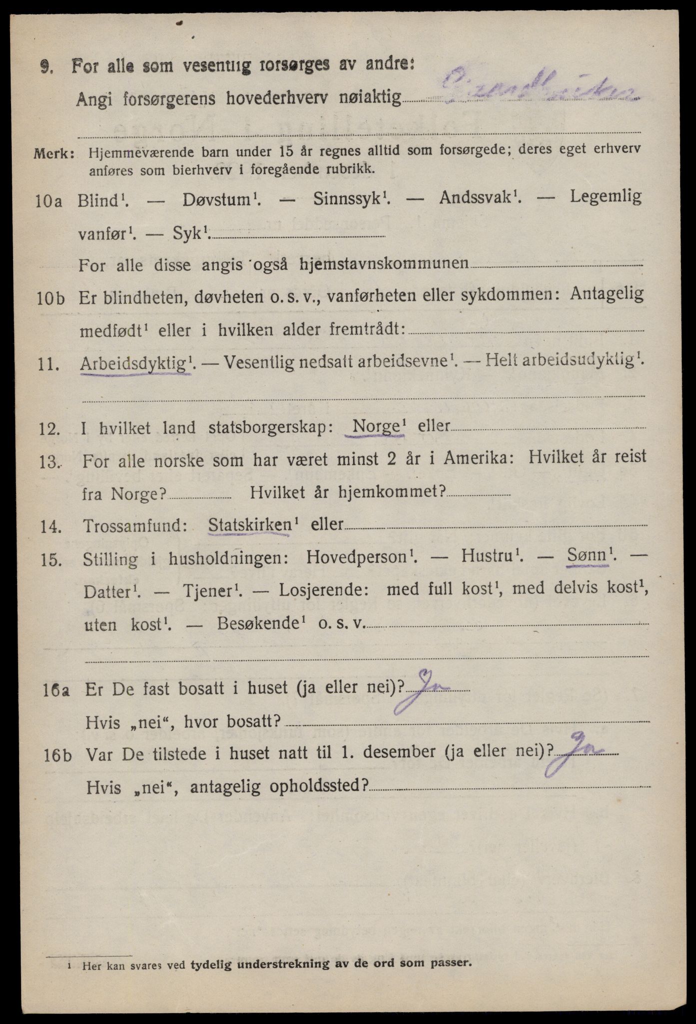 SAKO, 1920 census for Rauland, 1920, p. 1901