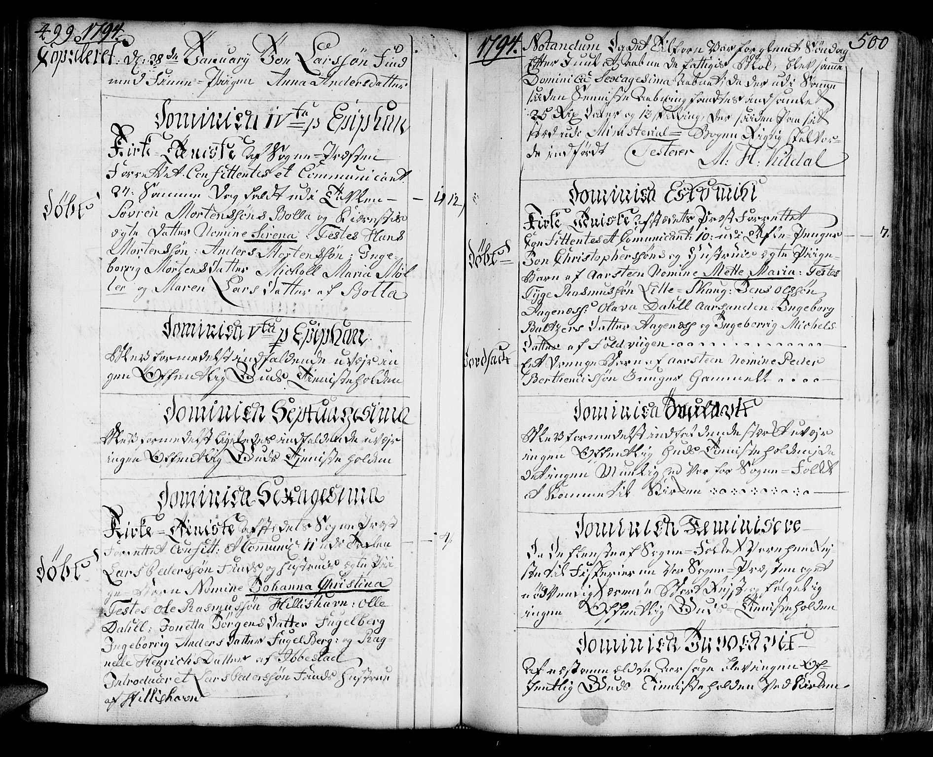 Ibestad sokneprestembete, SATØ/S-0077/H/Ha/Haa/L0003kirke: Parish register (official) no. 3, 1776-1801, p. 499-500