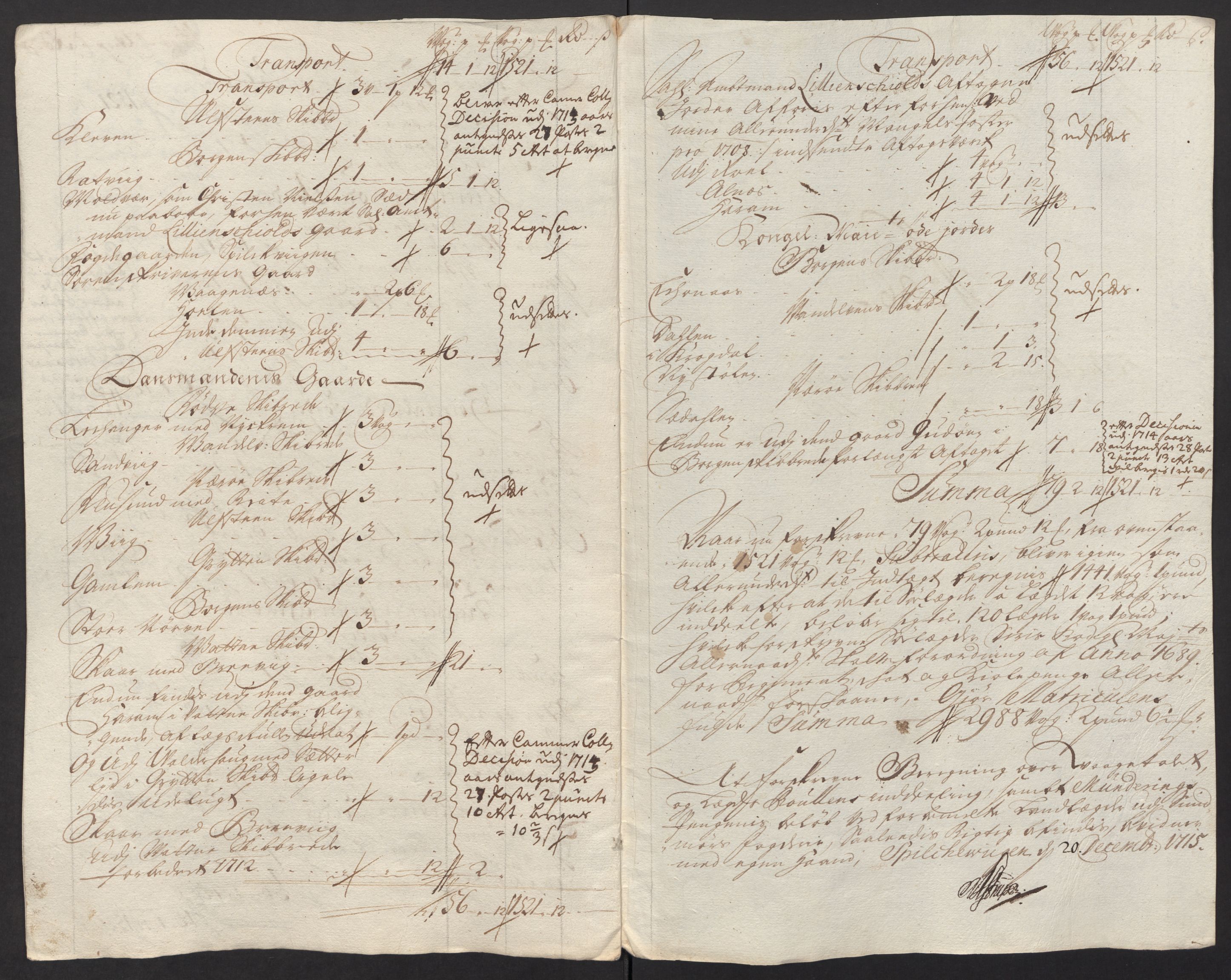 Rentekammeret inntil 1814, Reviderte regnskaper, Fogderegnskap, AV/RA-EA-4092/R54/L3567: Fogderegnskap Sunnmøre, 1715, p. 238