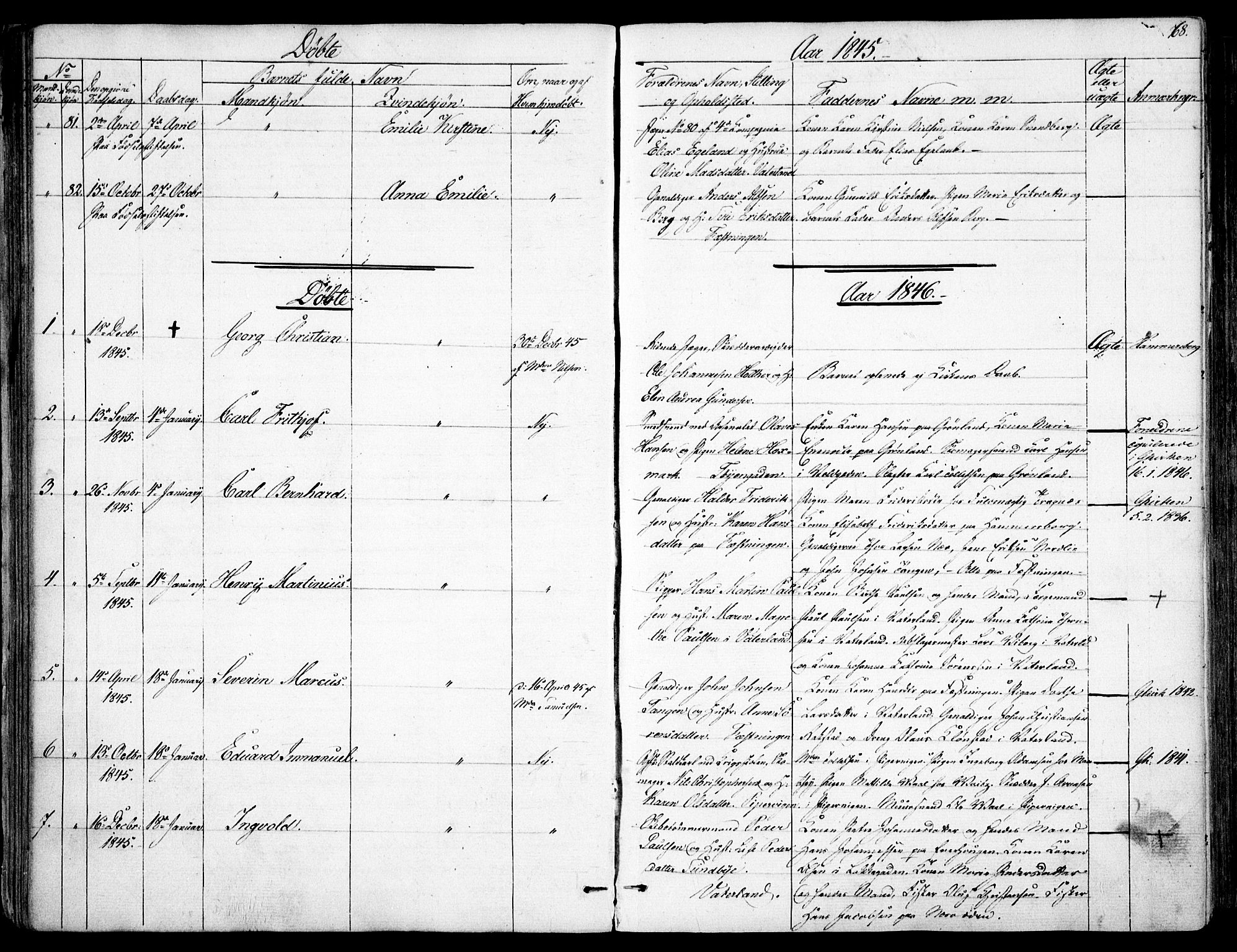 Garnisonsmenigheten Kirkebøker, SAO/A-10846/F/Fa/L0008: Parish register (official) no. 8, 1842-1859, p. 68