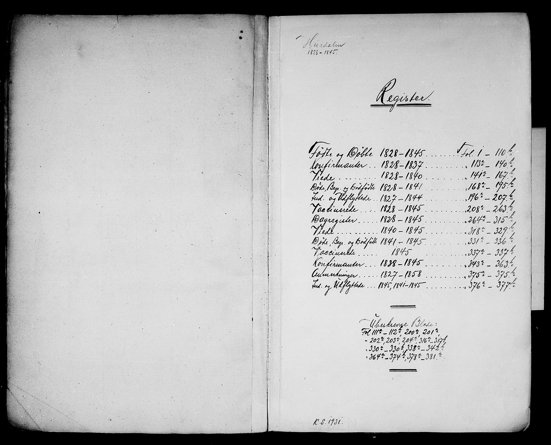 Hurdal prestekontor Kirkebøker, SAO/A-10889/F/Fa/L0004: Parish register (official) no. I 4, 1828-1845