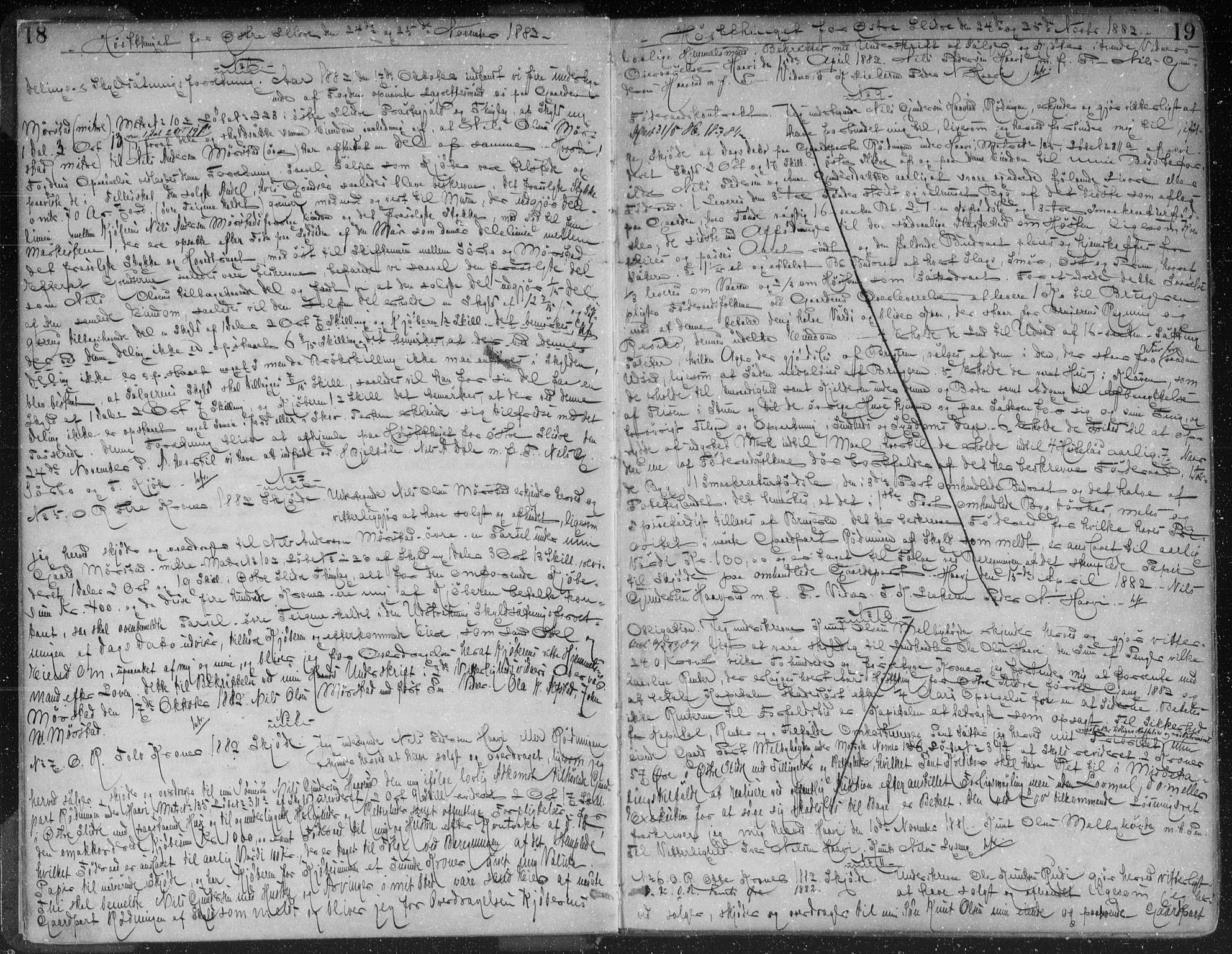 Valdres sorenskriveri, AV/SAH-TING-016/H/Hb/Hba/L0017: Mortgage book no. 17, 1882-1886, p. 18-19