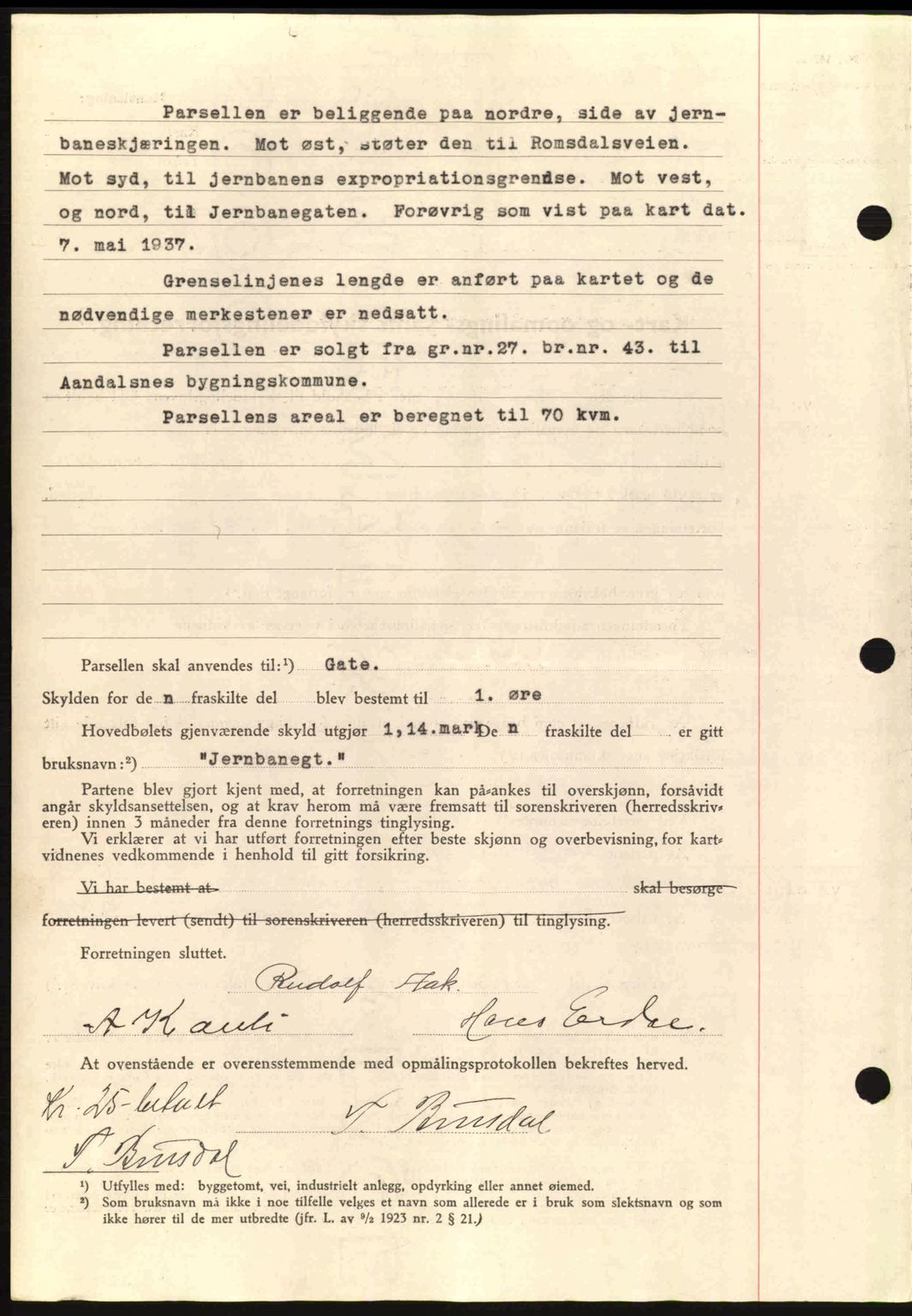 Romsdal sorenskriveri, SAT/A-4149/1/2/2C: Mortgage book no. A4, 1937-1938, Diary no: : 2146/1937