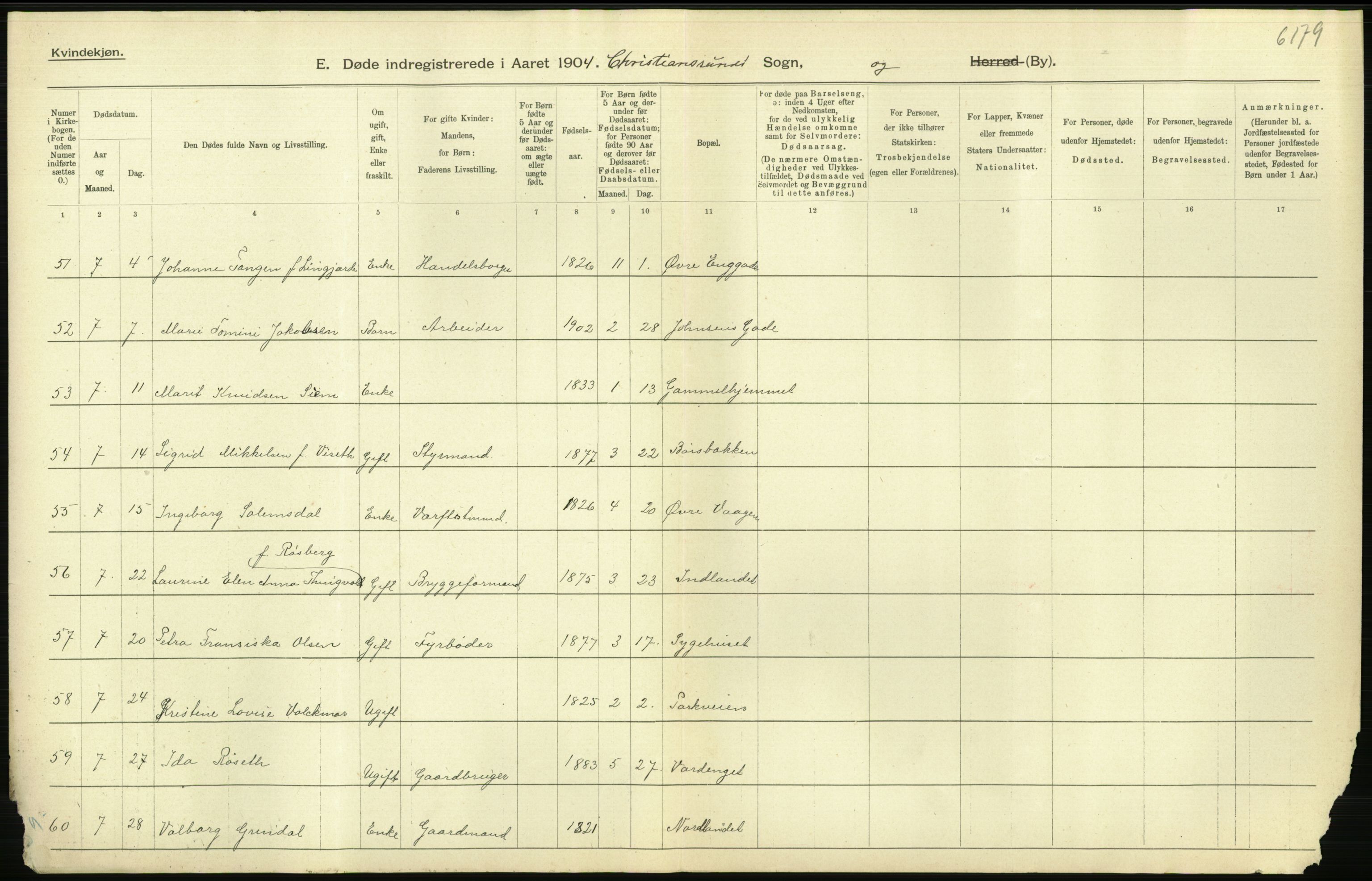 Statistisk sentralbyrå, Sosiodemografiske emner, Befolkning, AV/RA-S-2228/D/Df/Dfa/Dfab/L0016: Romsdals amt: Fødte, gifte, døde., 1904, p. 1124