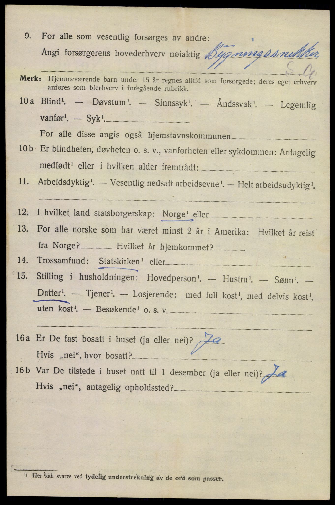 SAKO, 1920 census for Kragerø, 1920, p. 7696