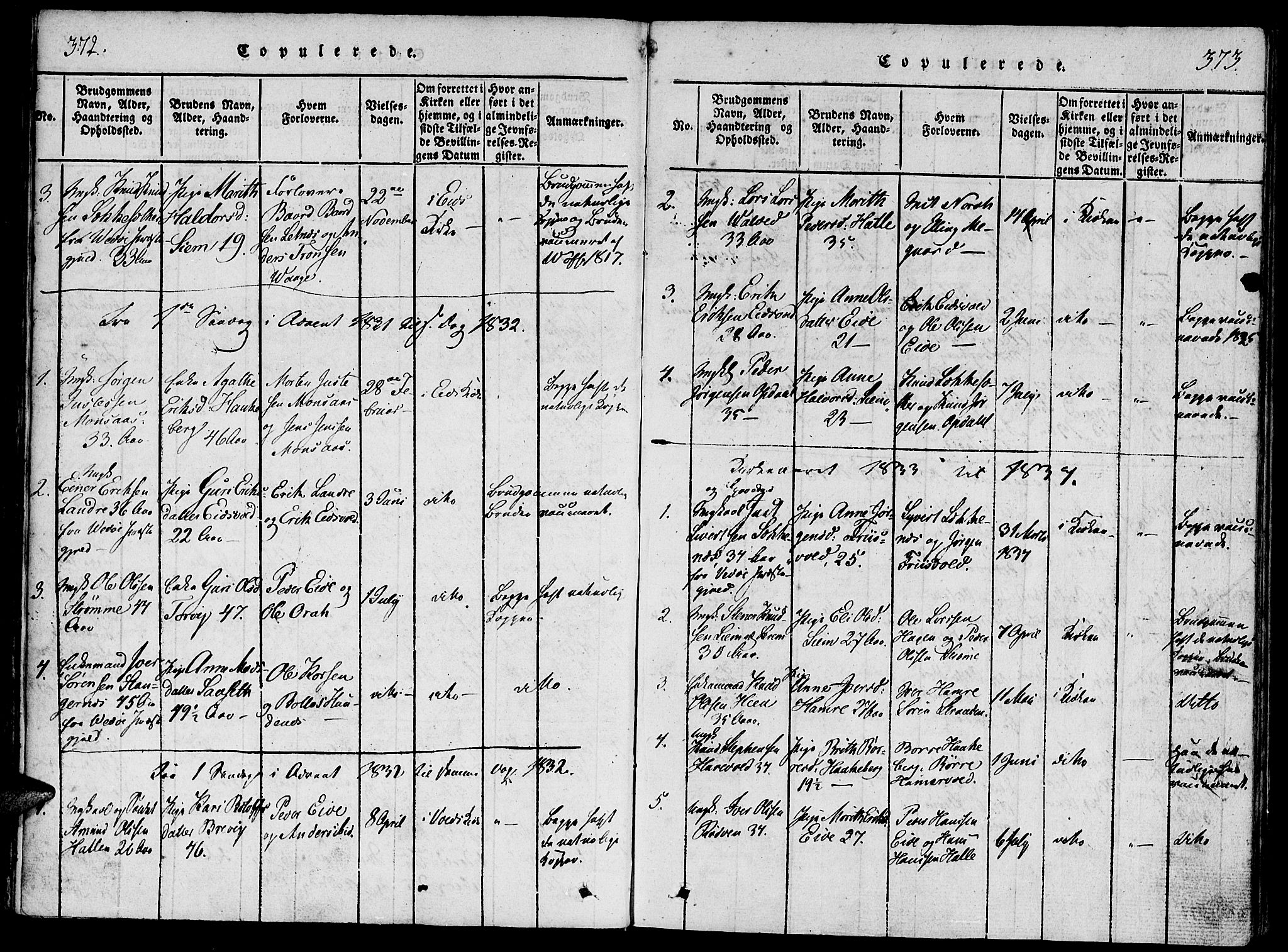 Ministerialprotokoller, klokkerbøker og fødselsregistre - Møre og Romsdal, SAT/A-1454/542/L0551: Parish register (official) no. 542A01, 1818-1853, p. 372-373