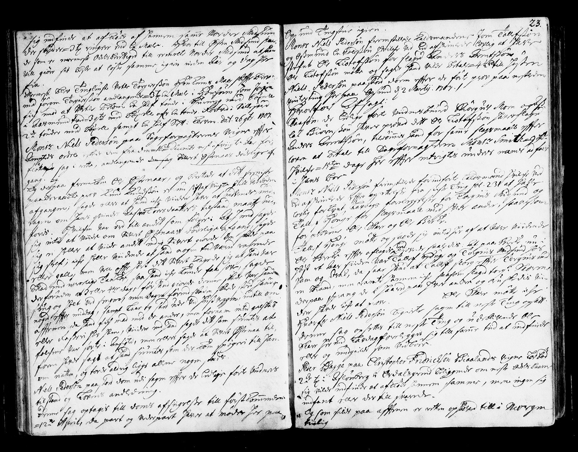Øvre Telemark østfjelske sorenskriveri, AV/SAKO-A-213/F/Fa/Faa/L0023: Tingbok, 1708-1712, p. 23