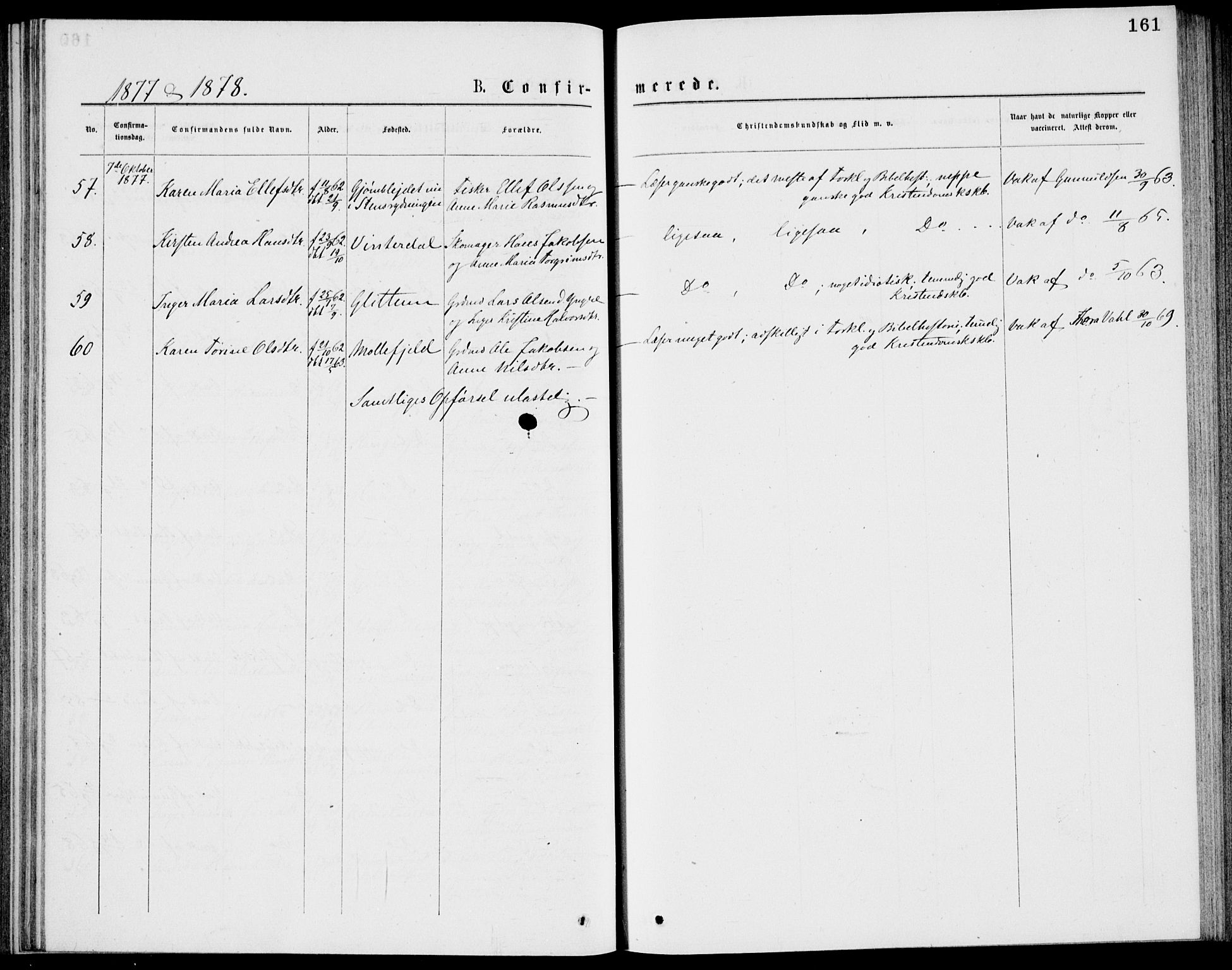 Bamble kirkebøker, AV/SAKO-A-253/G/Ga/L0007: Parish register (copy) no. I 7, 1876-1877, p. 161