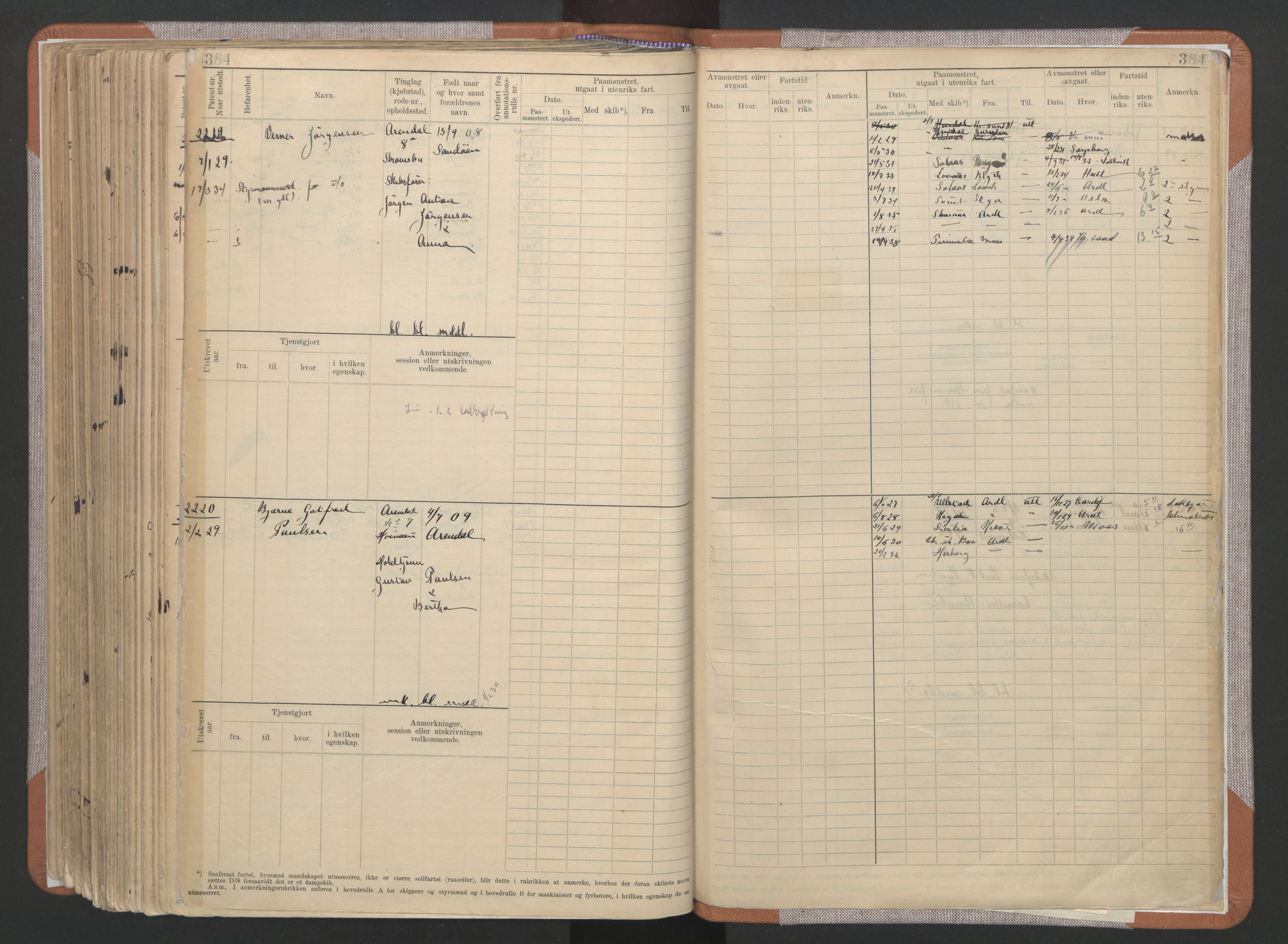 Arendal mønstringskrets, AV/SAK-2031-0012/F/Fb/L0022: Hovedrulle A nr 1466-2242, S-20, 1914-1930, p. 398