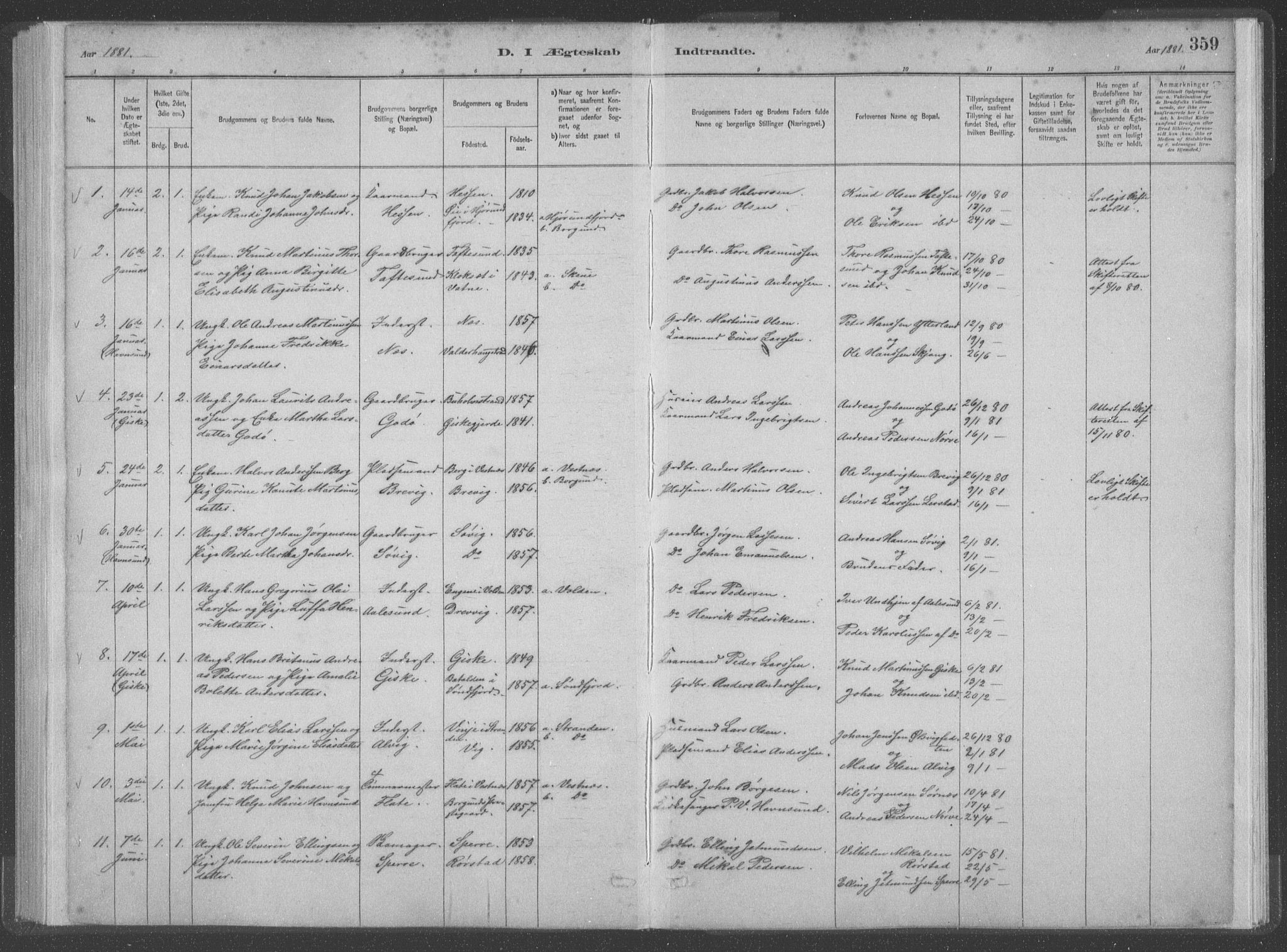 Ministerialprotokoller, klokkerbøker og fødselsregistre - Møre og Romsdal, AV/SAT-A-1454/528/L0402: Parish register (official) no. 528A12II, 1880-1903, p. 359