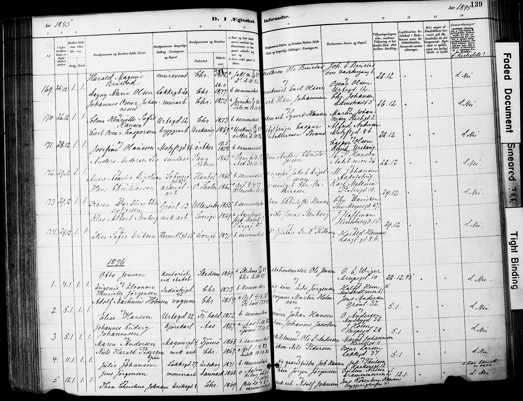 Grønland prestekontor Kirkebøker, SAO/A-10848/F/Fa/L0013: Parish register (official) no. 13, 1887-1906, p. 139