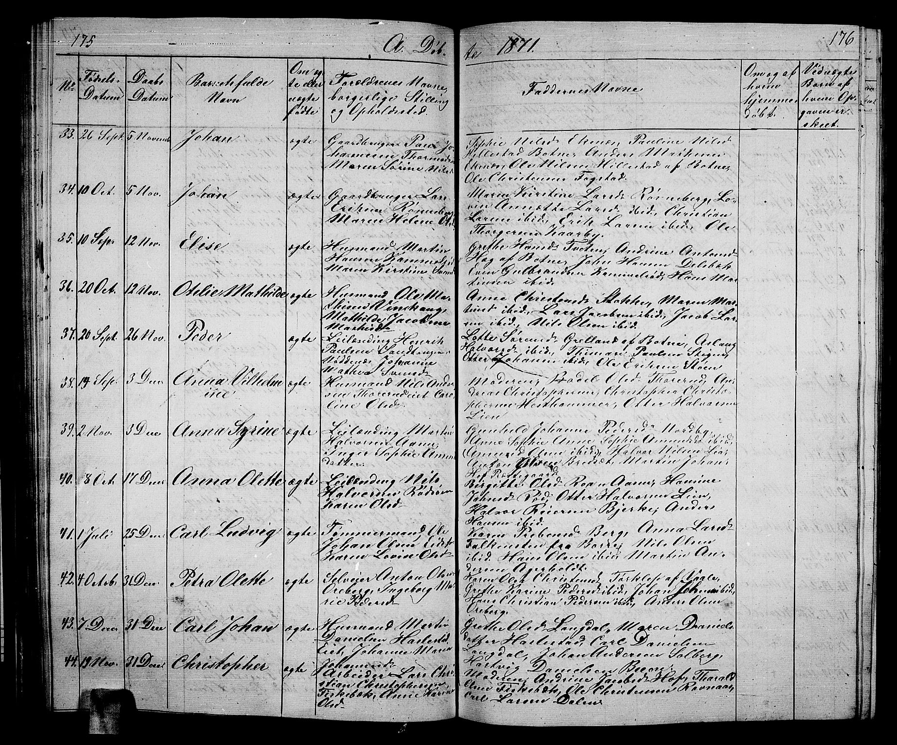 Hof kirkebøker, AV/SAKO-A-64/G/Ga/L0002: Parish register (copy) no. I 2, 1859-1873, p. 175-176