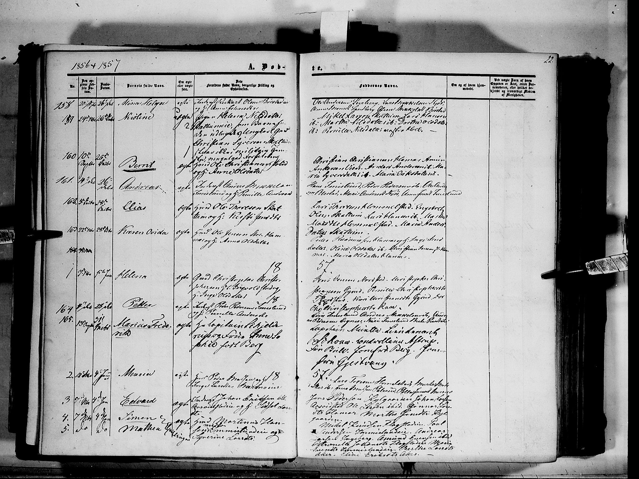 Vang prestekontor, Hedmark, SAH/PREST-008/H/Ha/Haa/L0012: Parish register (official) no. 12, 1855-1870, p. 22