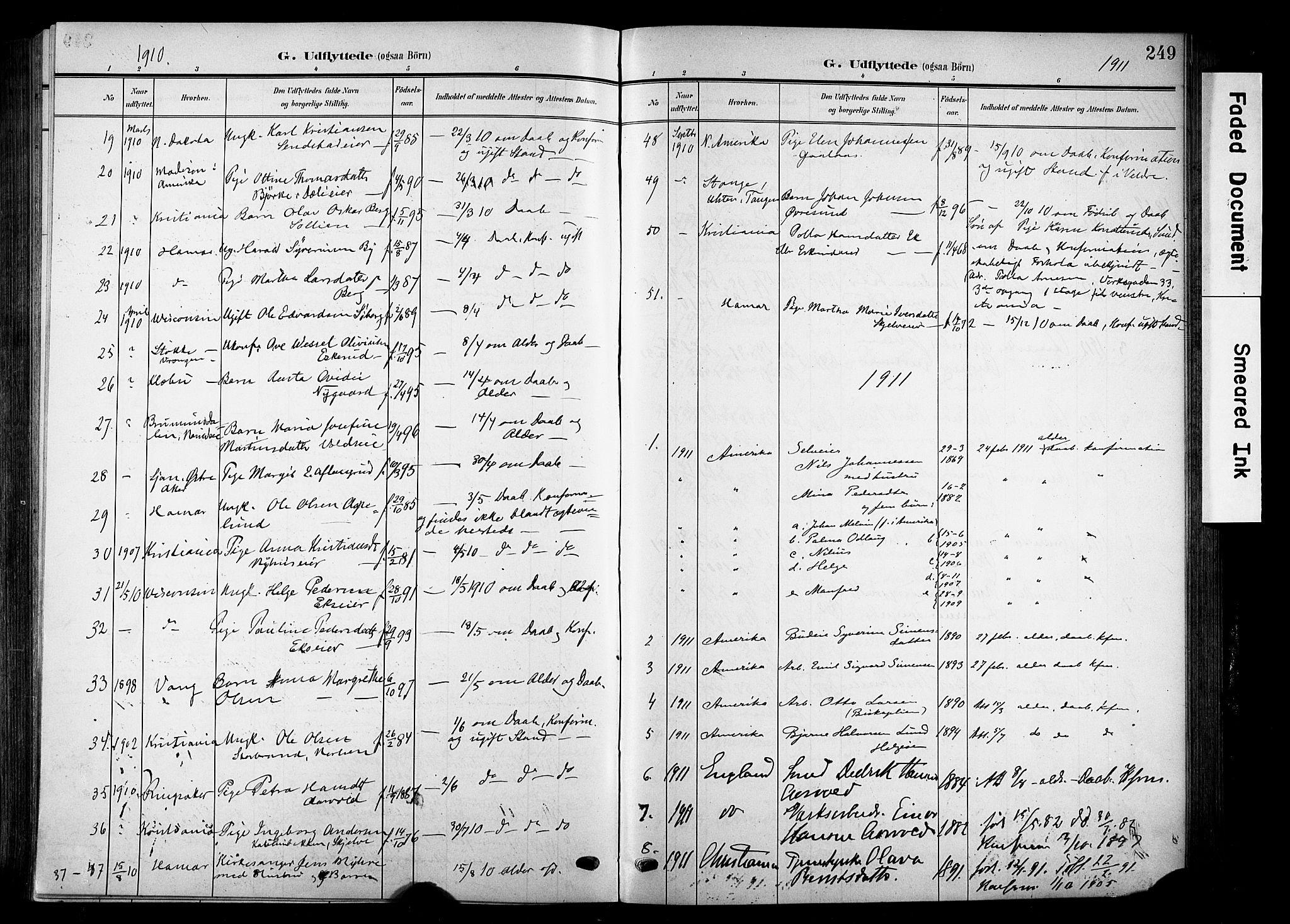 Nes prestekontor, Hedmark, AV/SAH-PREST-020/K/Ka/L0014: Parish register (official) no. 14, 1906-1929, p. 249