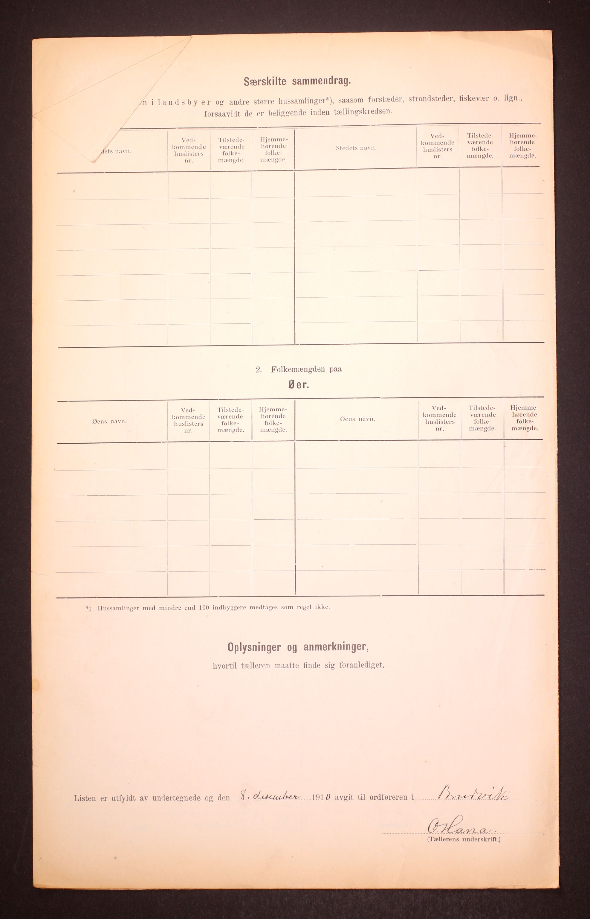 RA, 1910 census for Bruvik, 1910, p. 6