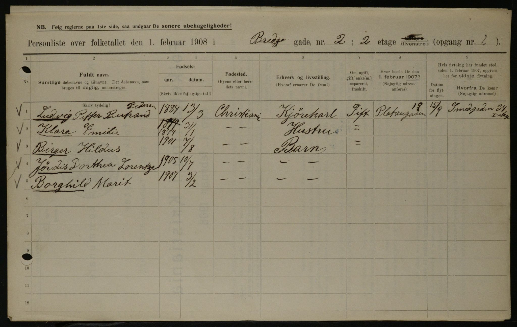 OBA, Municipal Census 1908 for Kristiania, 1908, p. 7904