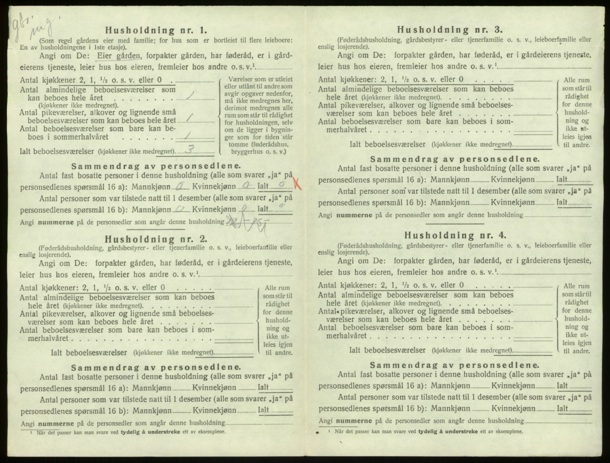 SAB, 1920 census for Aurland, 1920, p. 203