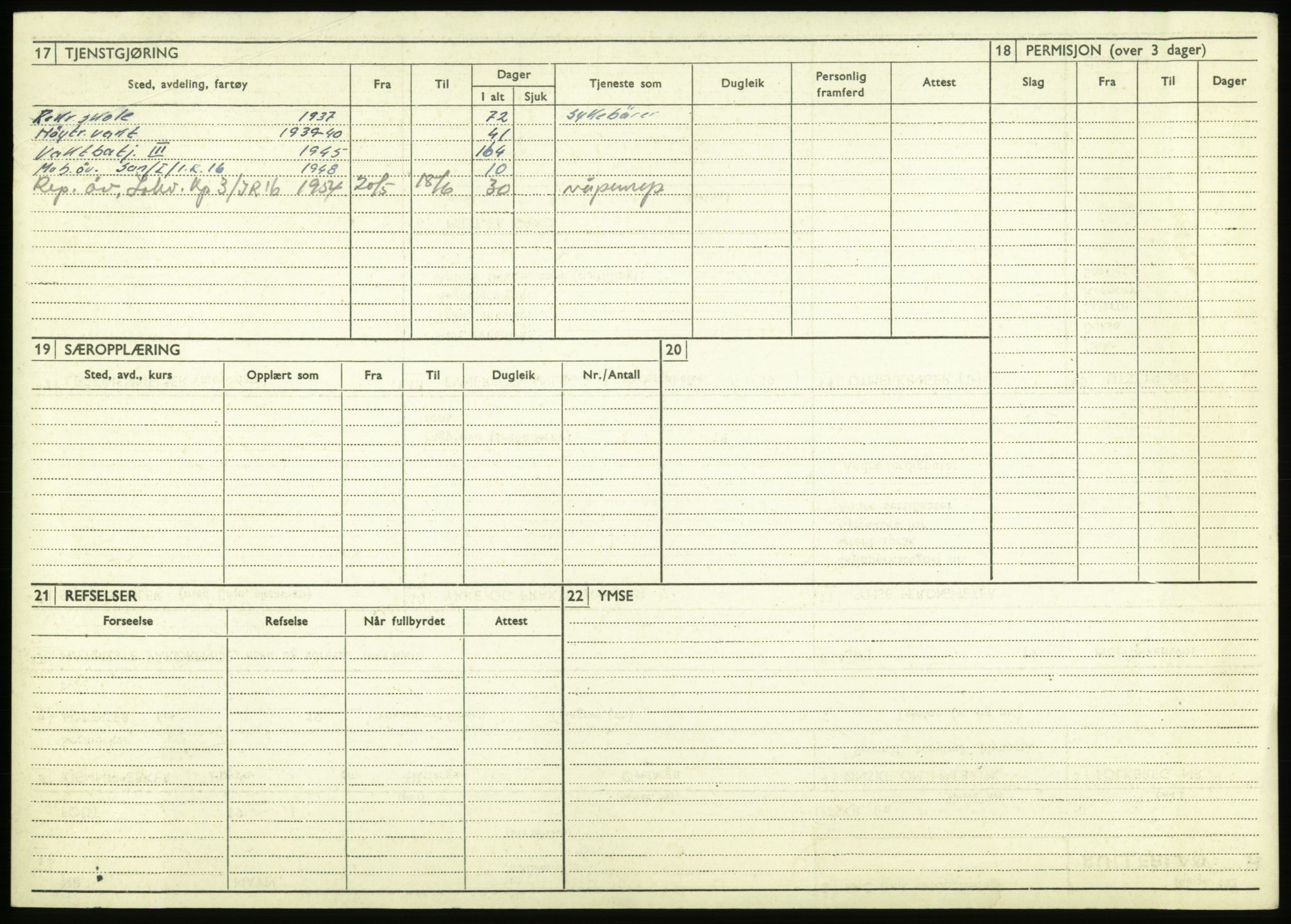 Forsvaret, Troms infanteriregiment nr. 16, AV/RA-RAFA-3146/P/Pa/L0021: Rulleblad for regimentets menige mannskaper, årsklasse 1937, 1937, p. 102