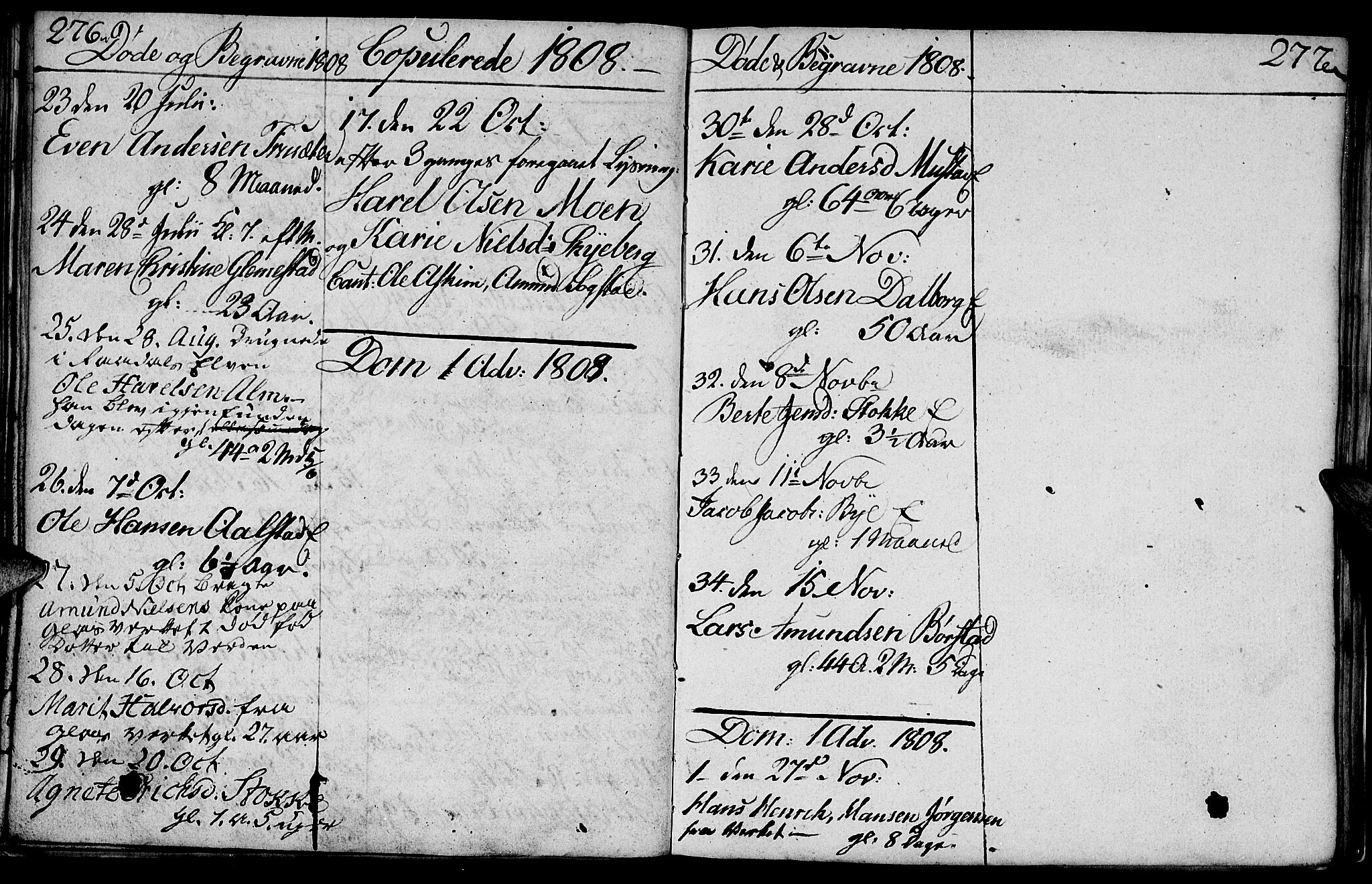 Vardal prestekontor, AV/SAH-PREST-100/H/Ha/Hab/L0003: Parish register (copy) no. 3, 1803-1808, p. 276-277