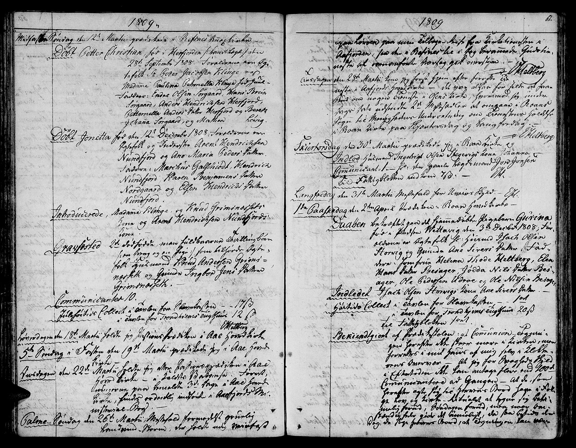 Ministerialprotokoller, klokkerbøker og fødselsregistre - Sør-Trøndelag, SAT/A-1456/657/L0701: Parish register (official) no. 657A02, 1802-1831, p. 61