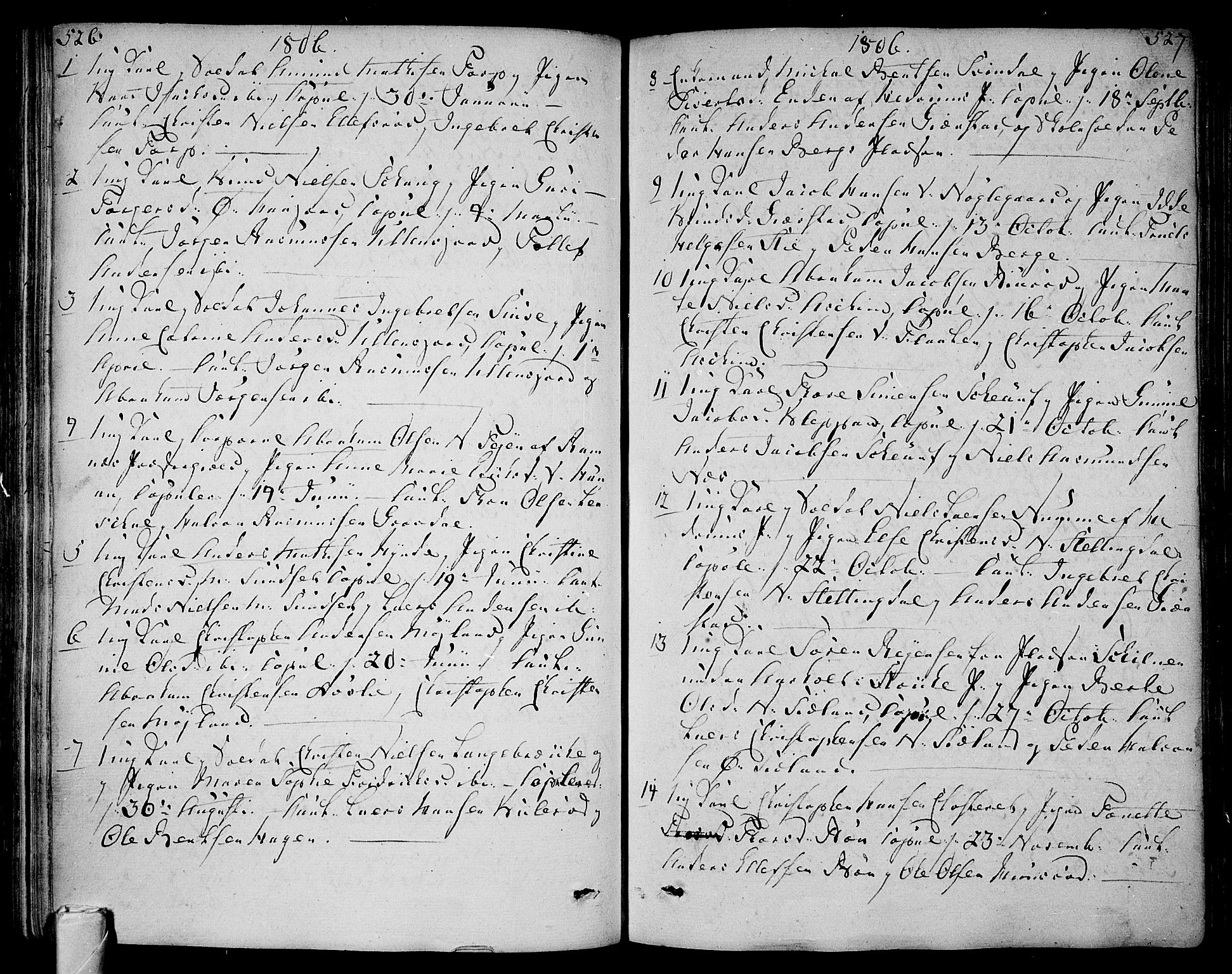 Andebu kirkebøker, AV/SAKO-A-336/F/Fa/L0003: Parish register (official) no. 3 /1, 1803-1828, p. 526-527