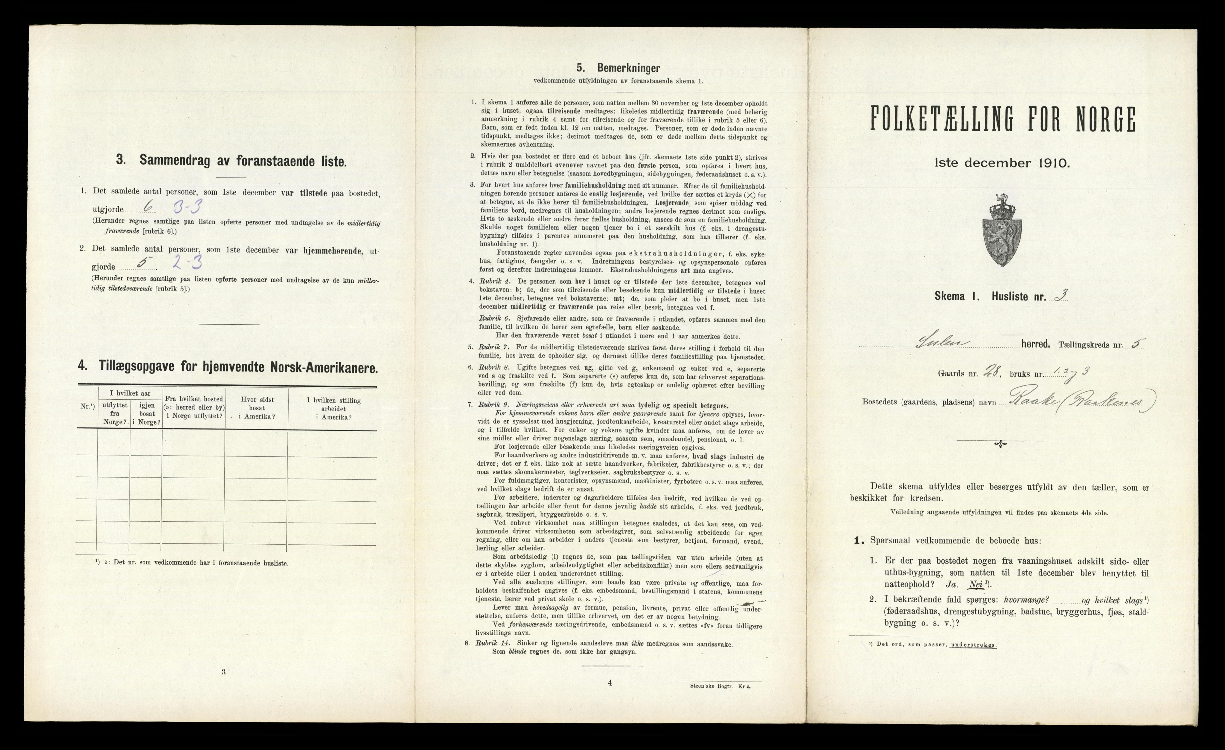 RA, 1910 census for Solund, 1910, p. 393