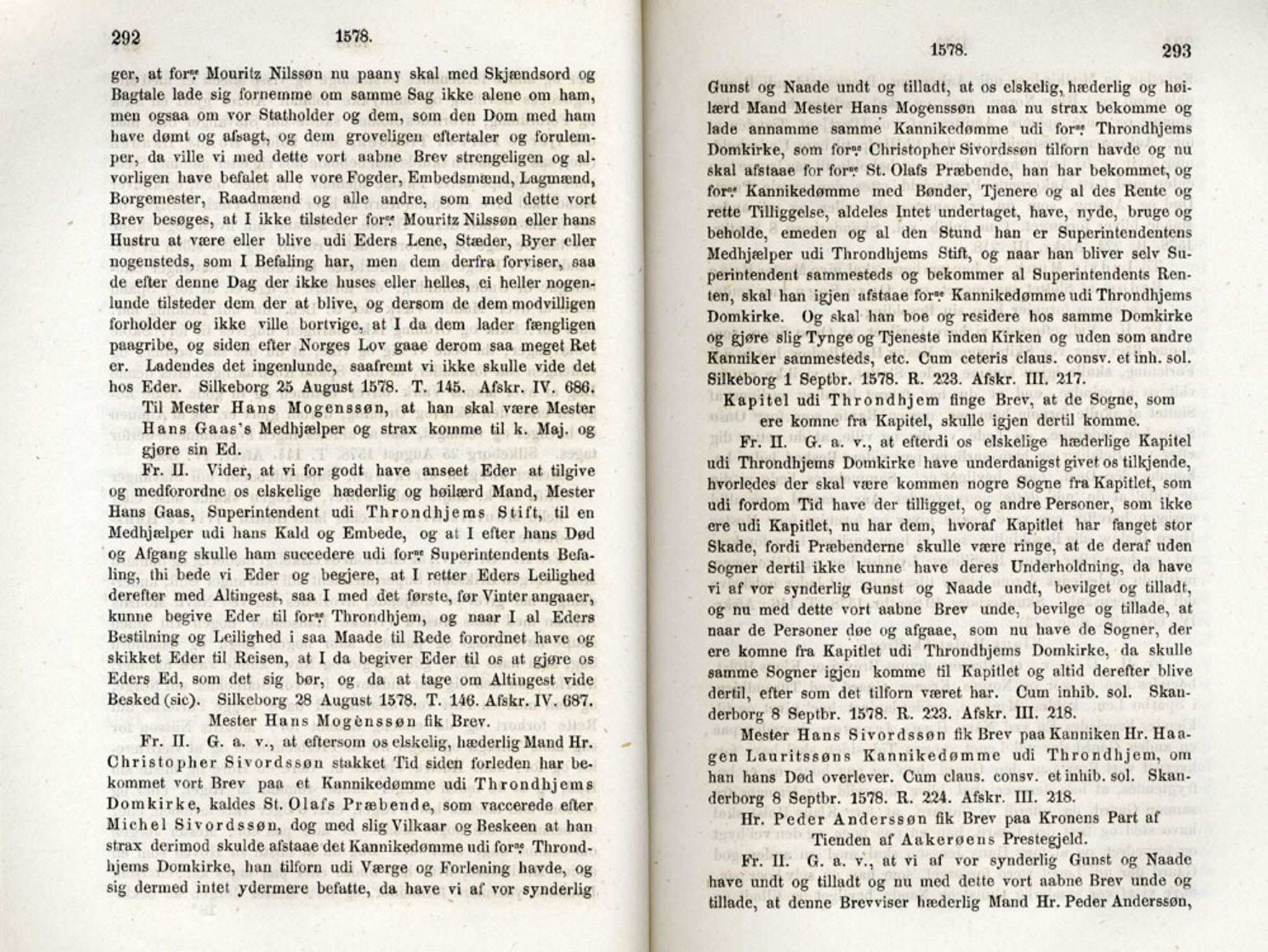 Publikasjoner utgitt av Det Norske Historiske Kildeskriftfond, PUBL/-/-/-: Norske Rigs-Registranter, bind 2, 1572-1588, p. 292-293