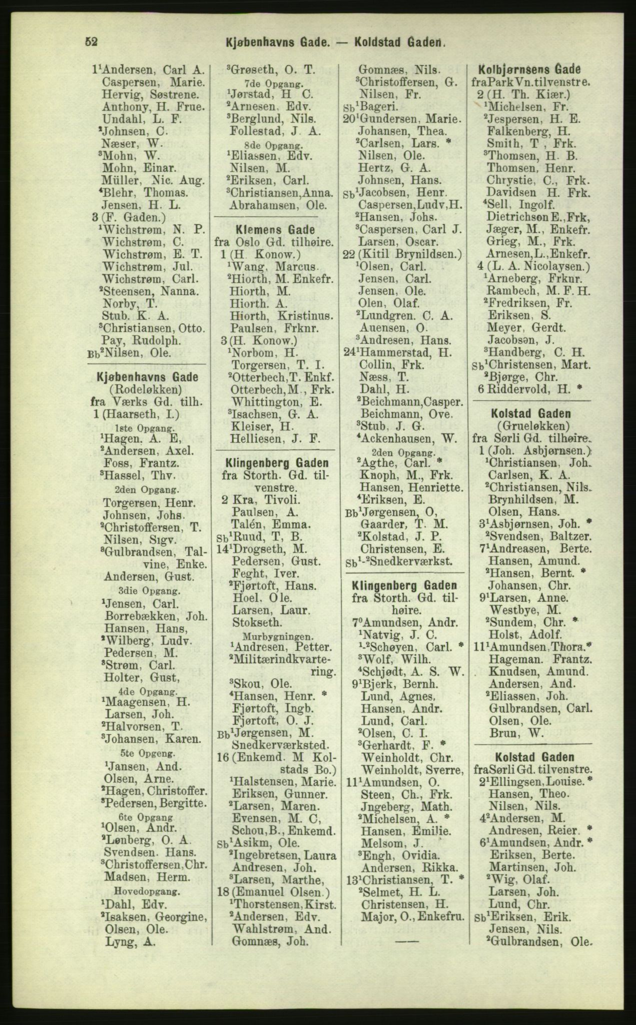 Kristiania/Oslo adressebok, PUBL/-, 1884, p. 52