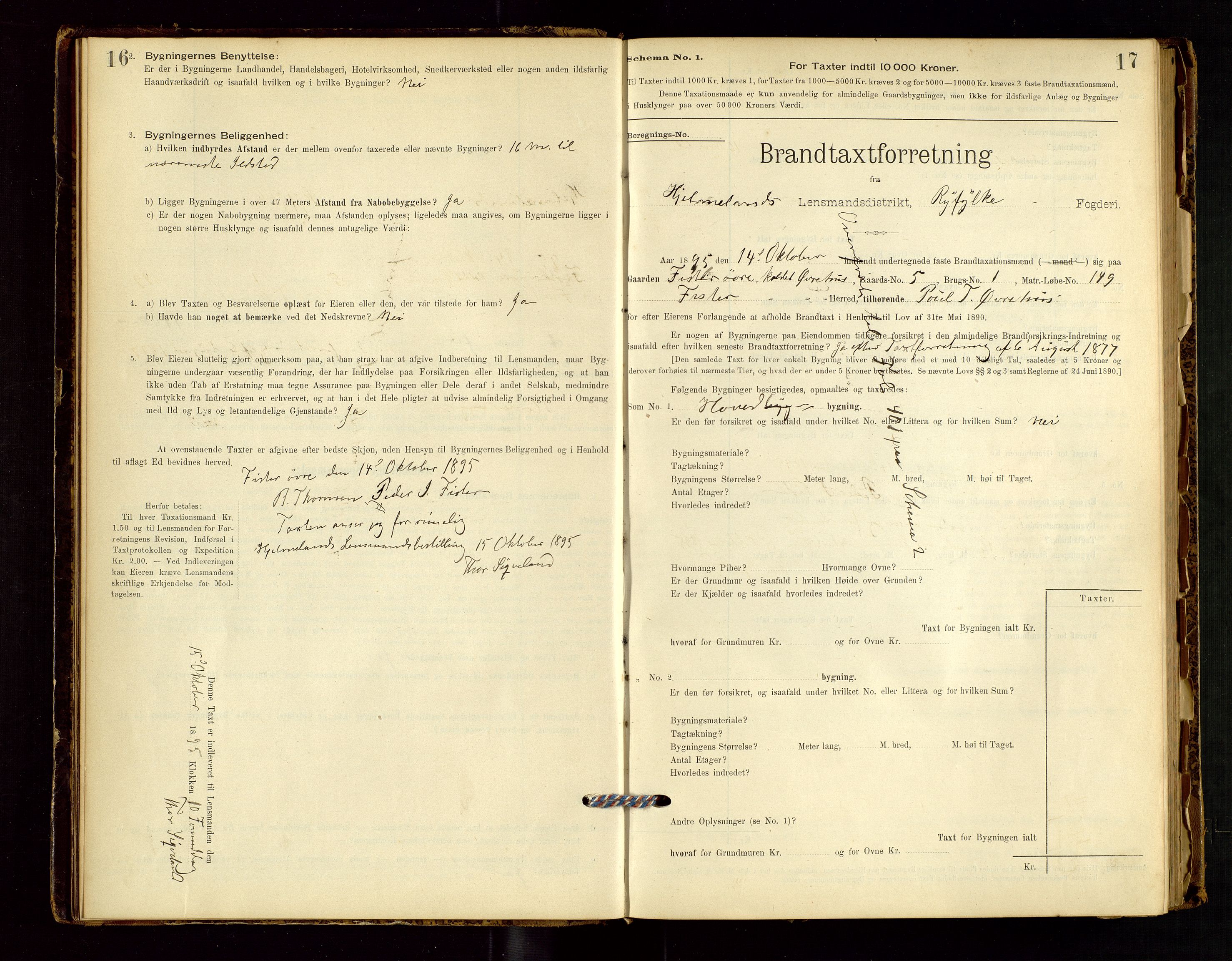 Hjelmeland lensmannskontor, AV/SAST-A-100439/Gob/L0001: "Brandtaxationsprotokol", 1895-1932, p. 16-17