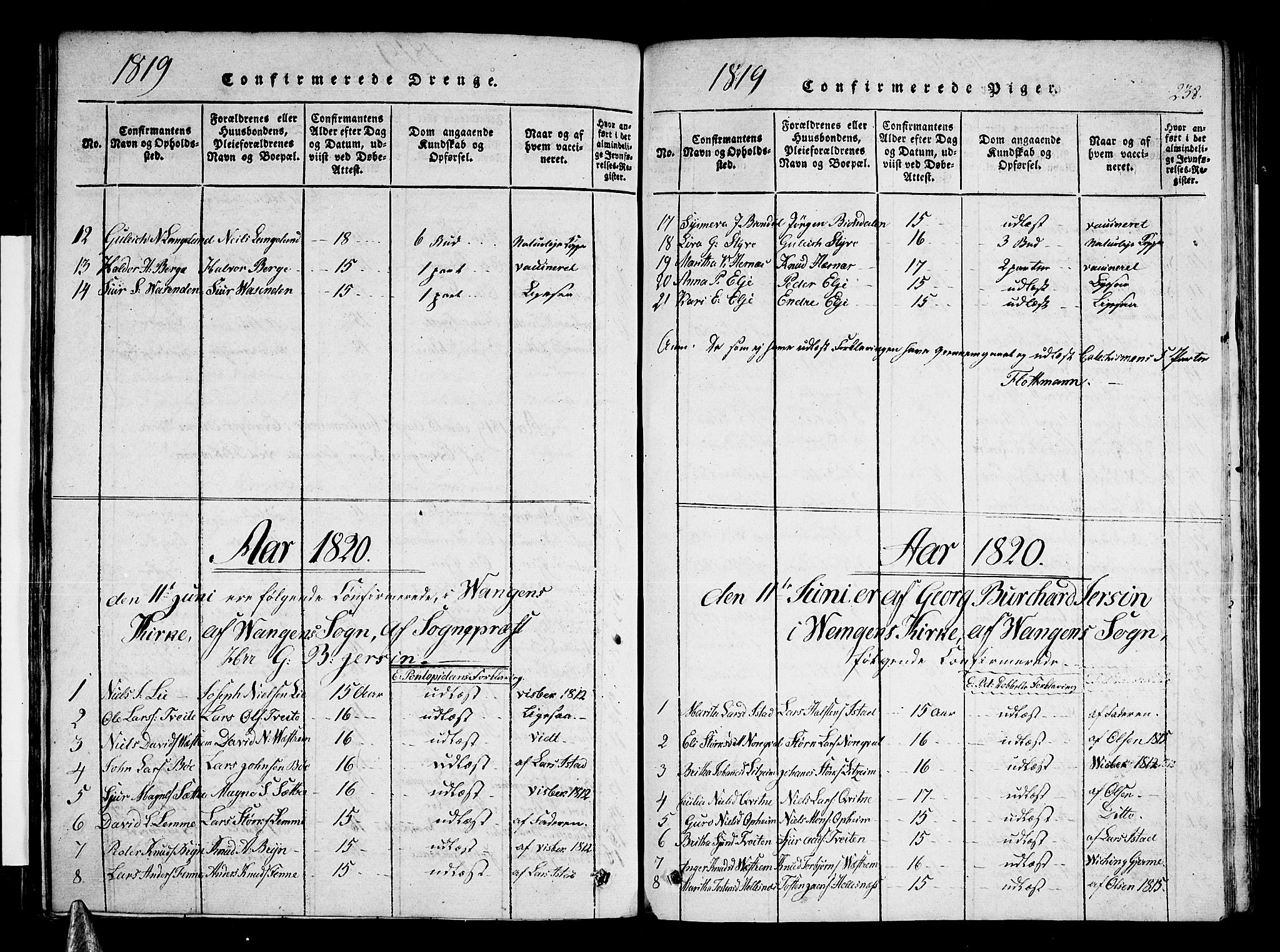 Voss sokneprestembete, AV/SAB-A-79001/H/Haa: Parish register (official) no. A 11, 1816-1827, p. 238