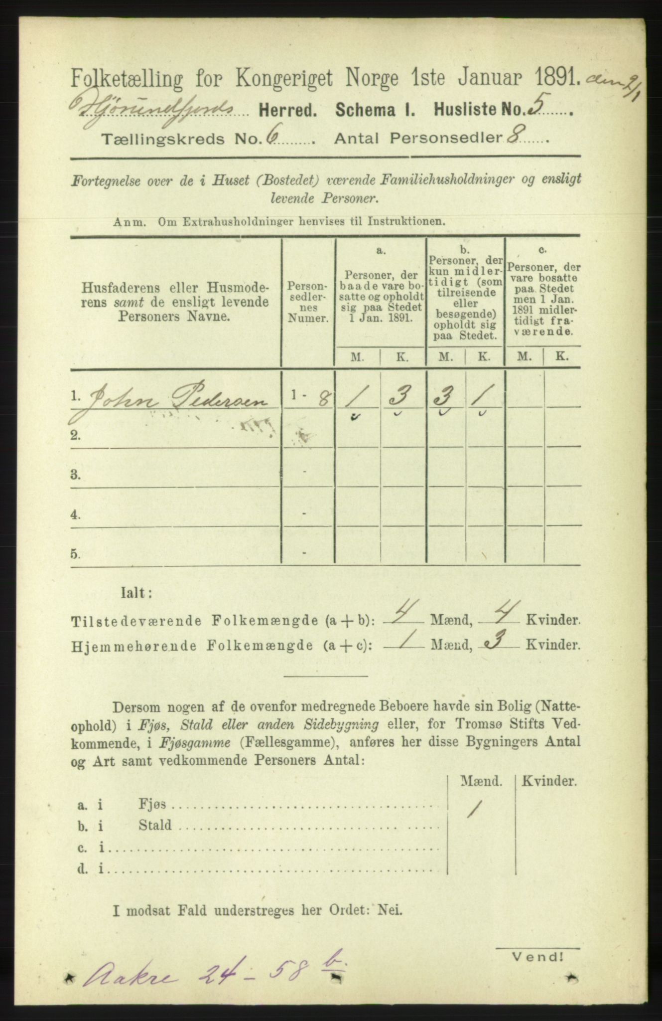 RA, 1891 census for 1522 Hjørundfjord, 1891, p. 1165