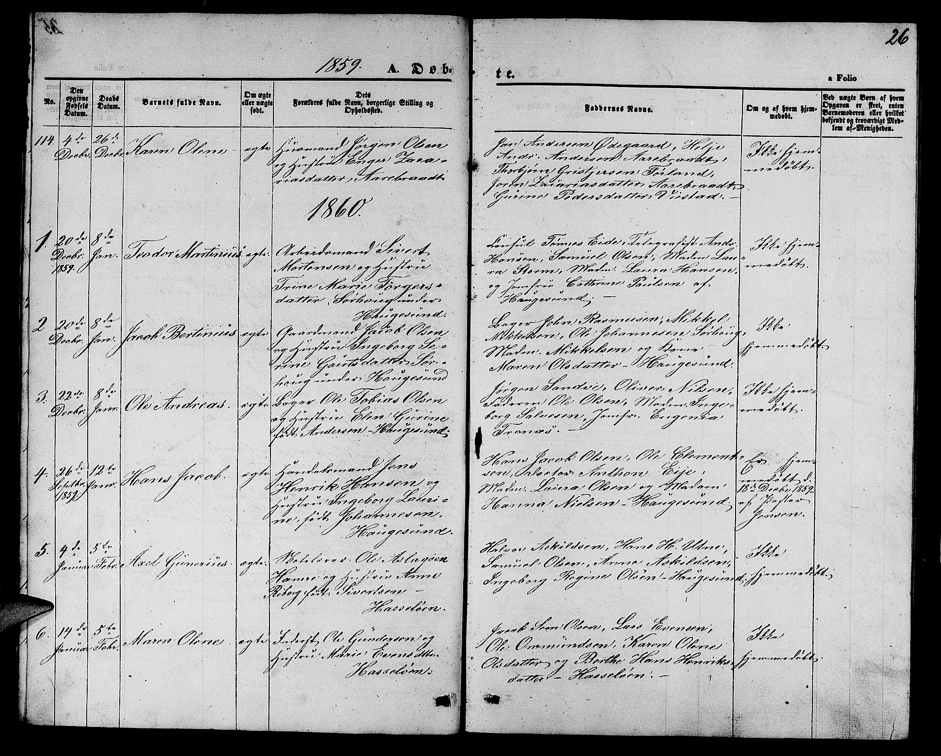 Torvastad sokneprestkontor, SAST/A -101857/H/Ha/Hab/L0006: Parish register (copy) no. B 6, 1858-1867, p. 26