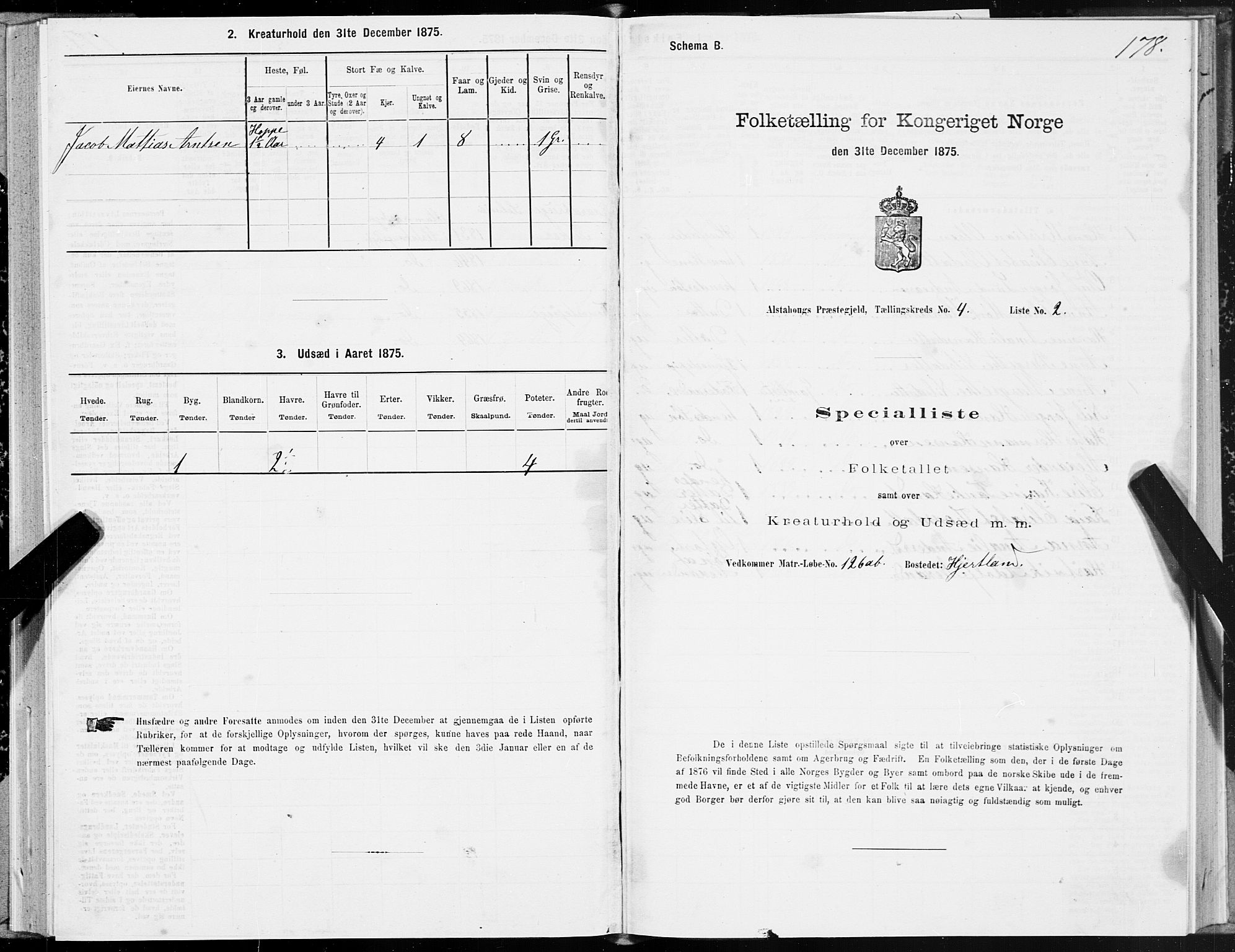 SAT, 1875 census for 1820P Alstahaug, 1875, p. 3178