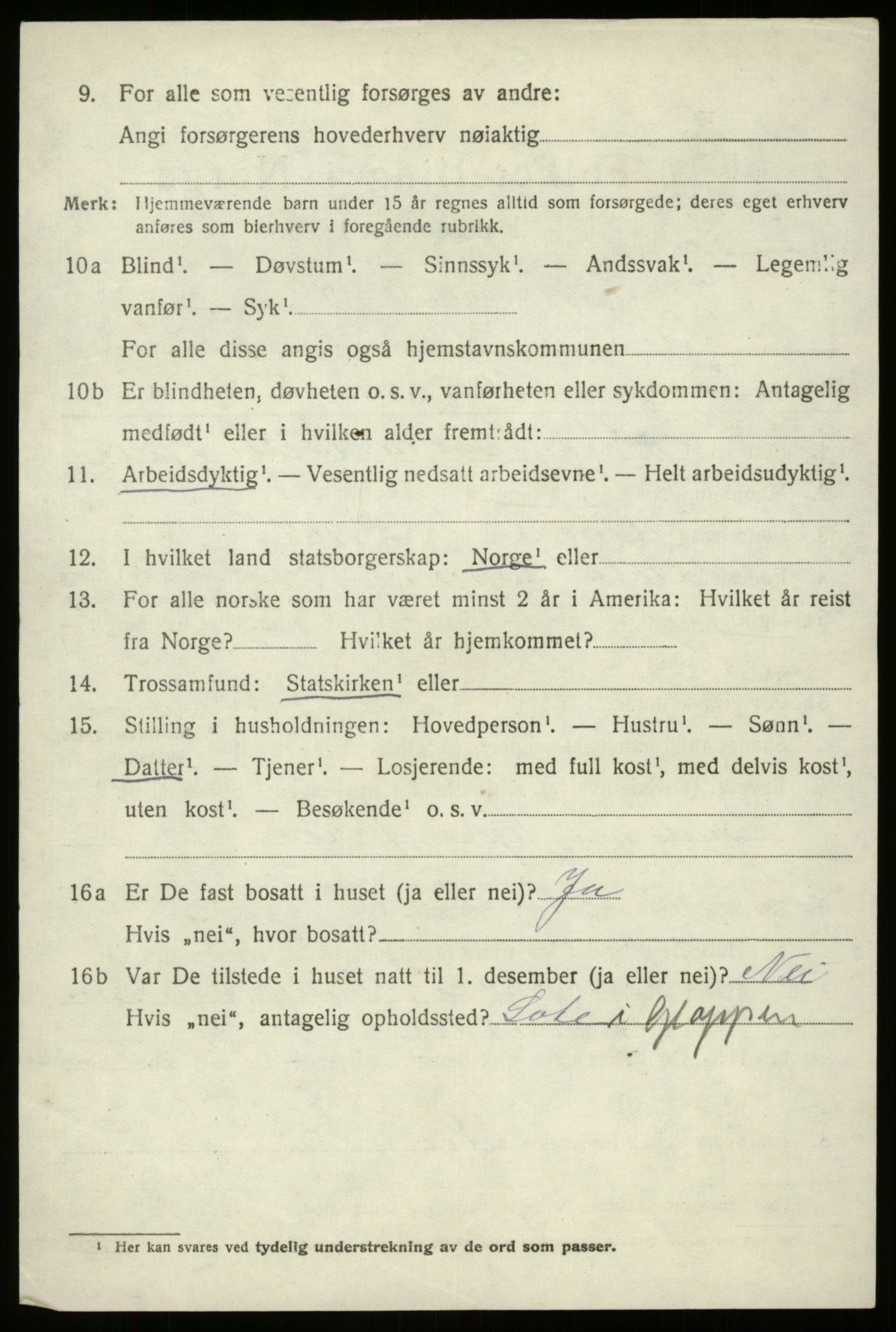 SAB, 1920 census for Gloppen, 1920, p. 4849