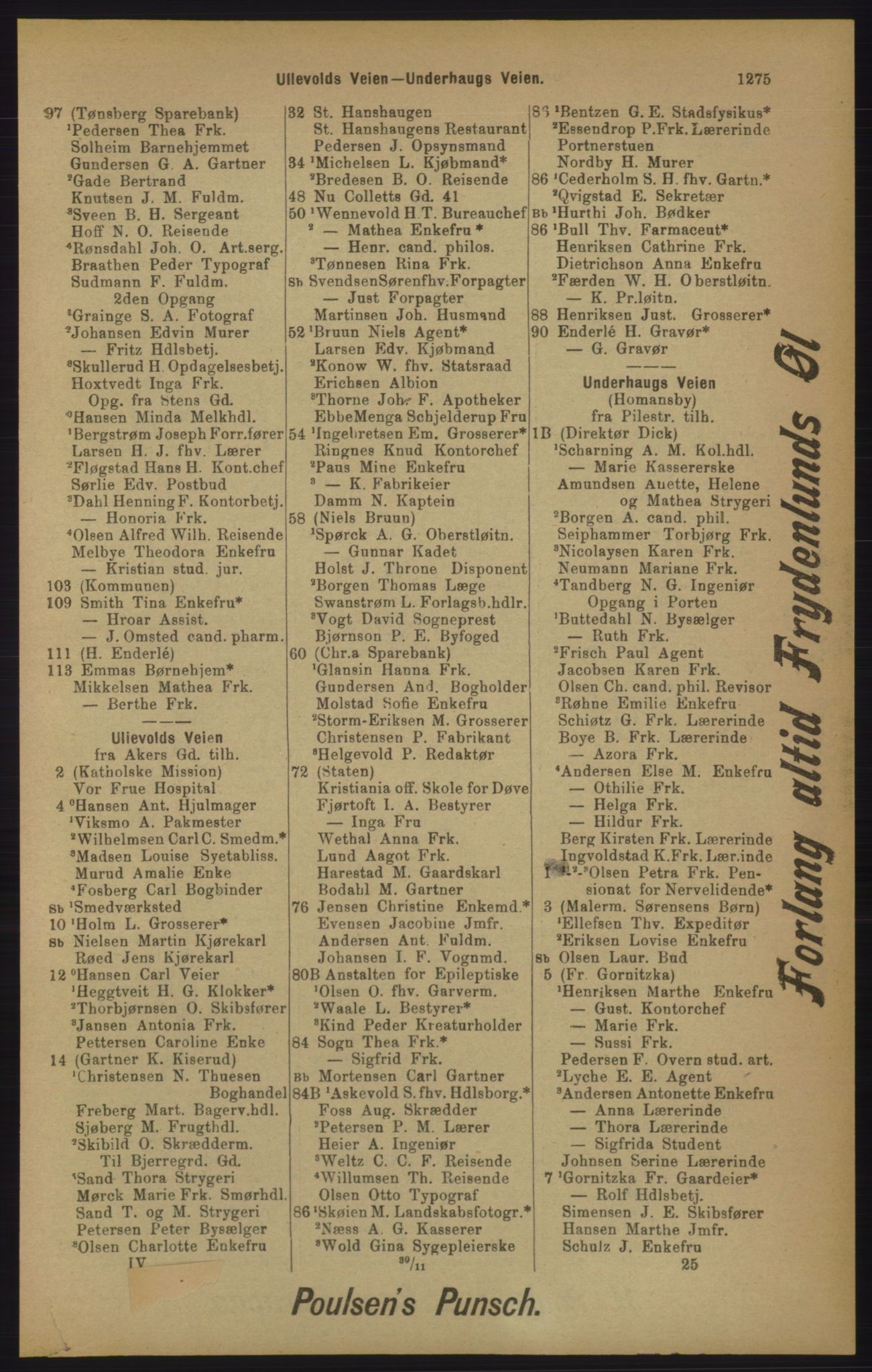 Kristiania/Oslo adressebok, PUBL/-, 1905, p. 1275