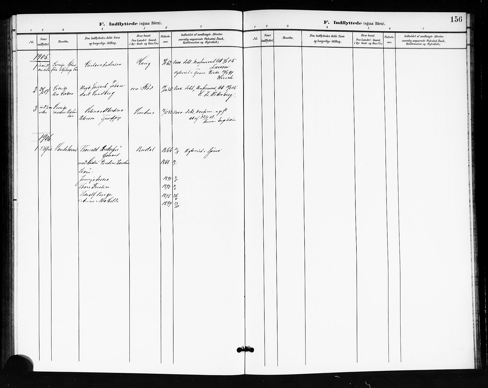 Tjøme kirkebøker, AV/SAKO-A-328/G/Ga/L0001: Parish register (copy) no. I 1, 1901-1910, p. 156